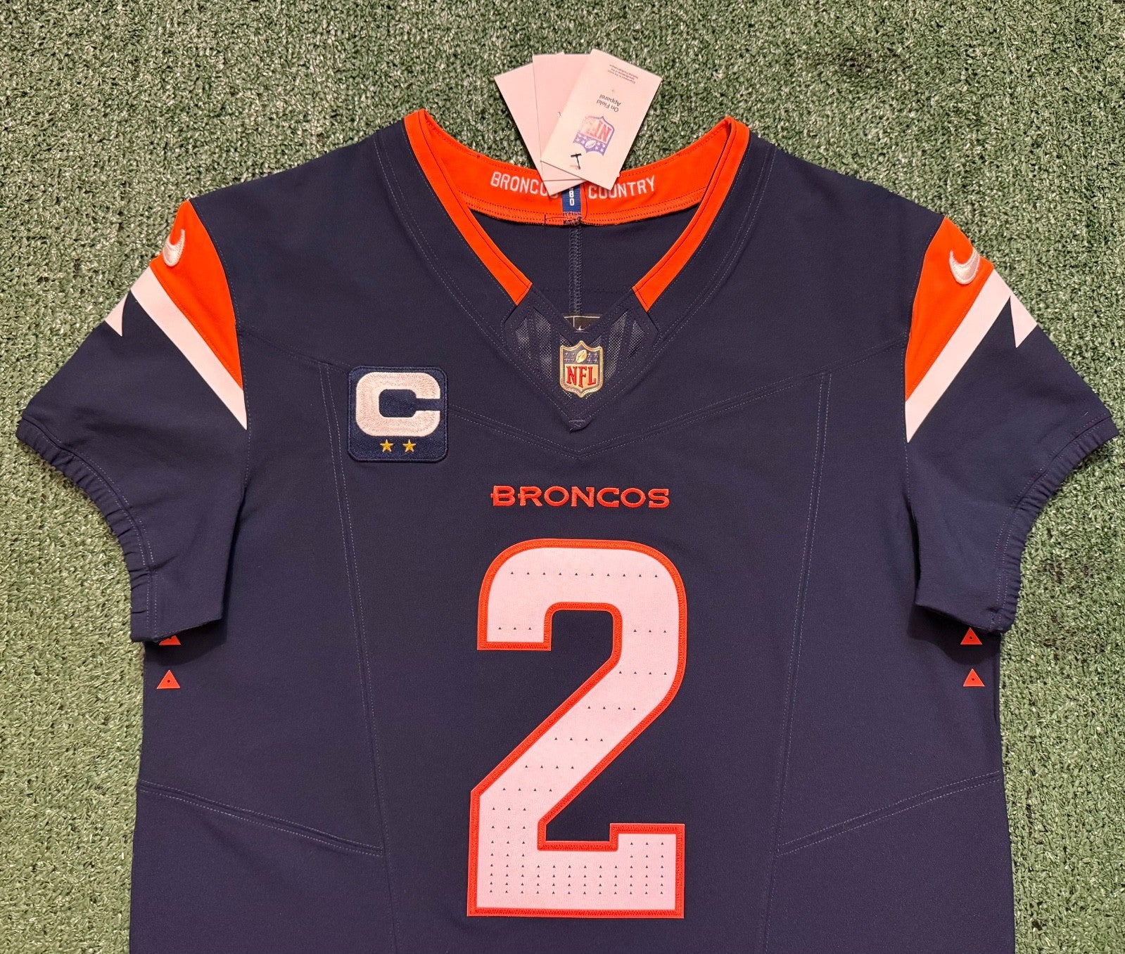 Pat Surtain II Denver Broncos Jersey #2 Nike Vapor Fuse Elite Navy Size 44 (L) NFL