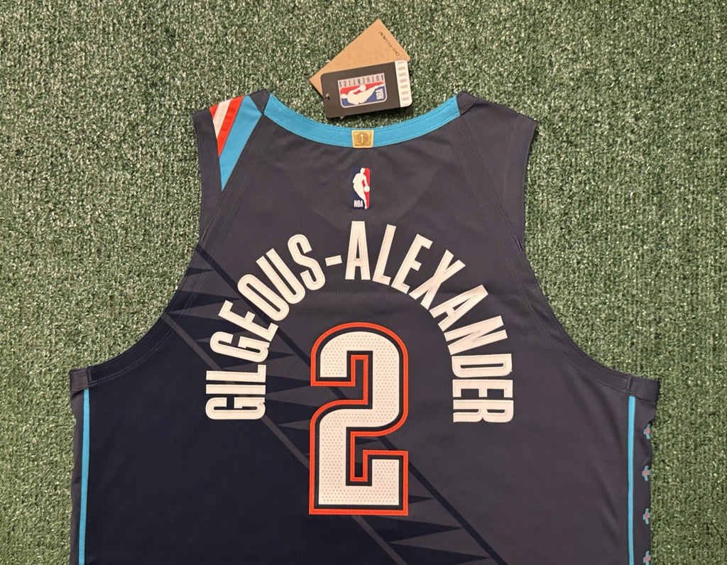Shai Gilgeous-Alexander Oklahoma City Thunder Jersey #2 Nike ADV Authentic Blue Size 52 (XL) NBA