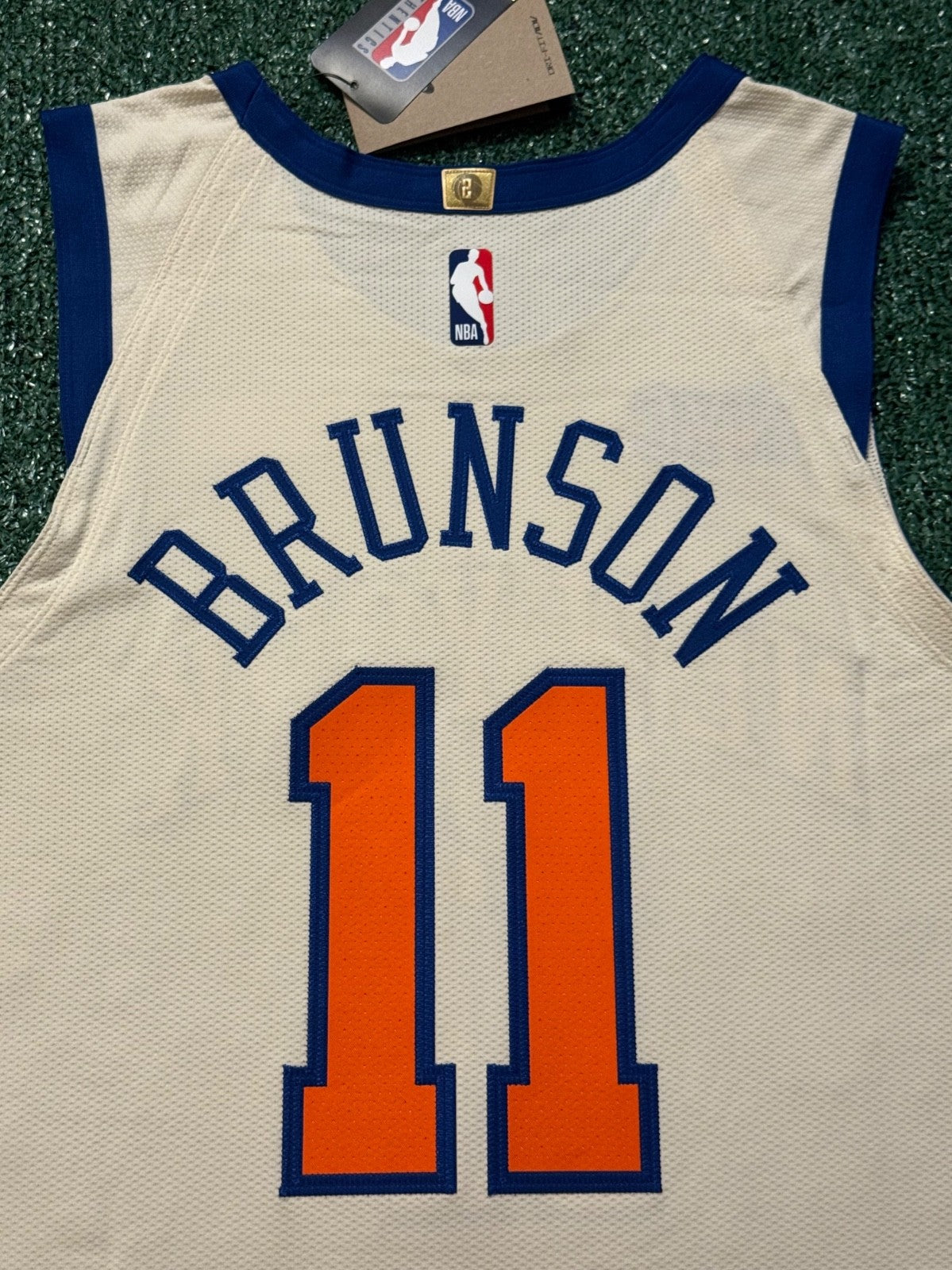 Jalen Brunson New York Knicks Jersey #11 Nike ADV Authentic Cream Size 48 (L) NBA