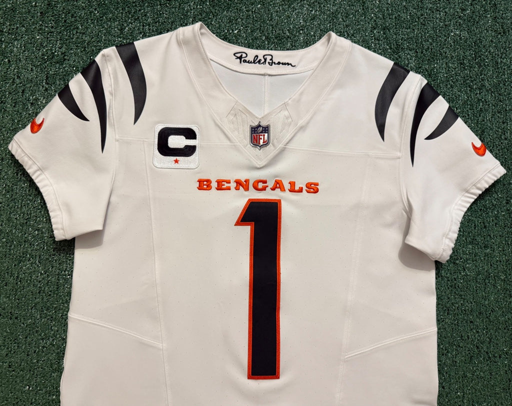 Ja'Marr Chase Cincinnati Bengals Jersey #1 Nike Vapor Fuse Elite White Size 40 (M) NFL