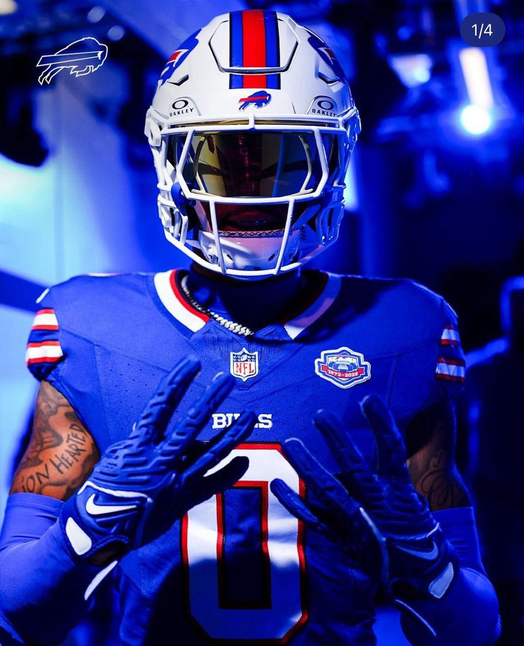 Keon Coleman Buffalo Bills Jersey #0 Nike Vapor Fuse Elite Blue Size 44 (L) NFL