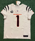 Ja'Marr Chase Cincinnati Bengals Jersey #1 Nike Vapor Fuse Elite White Size 44 (L) NFL