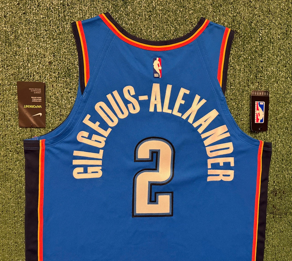 Shai Gilgeous-Alexander Oklahoma City Thunder Jersey #2 Nike VaporKnit Authentic Blue Size 48 (L) NBA