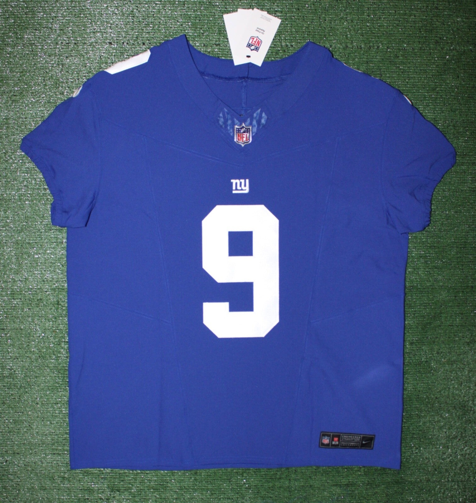 Malik Nabers New York Giants Jersey #9 Nike Vapor FUSE Elite Blue Size 48 (XL) NFL