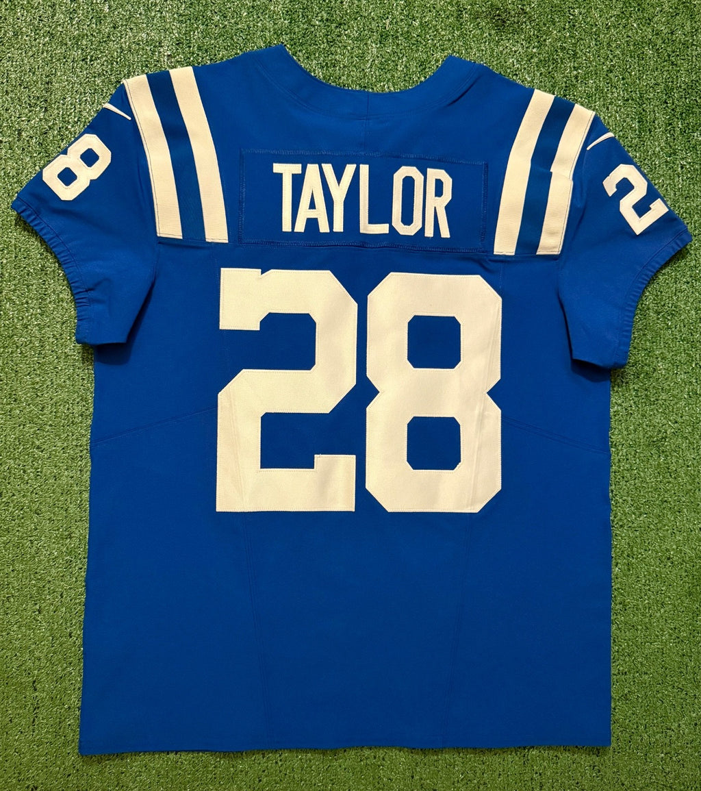 Jonathan Taylor Indianapolis Colts Jersey #28 Nike Vapor Fuse Elite Blue Size 44 (L) NFL