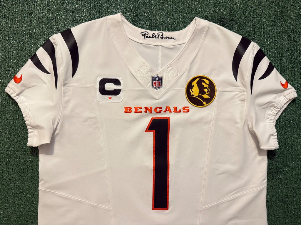 Ja'Marr Chase Cincinnati Bengals Jersey #1 Nike Vapor Fuse Elite White Size 48 (XL) NFL