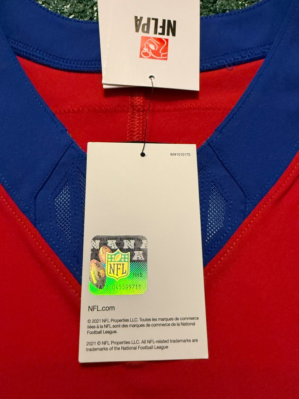 Malik Nabers New York Giants Jersey #1 Nike Vapor FUSE Elite red Size 44 (Large) NFL