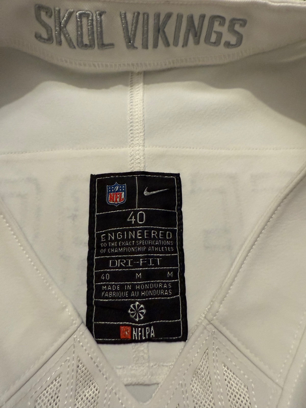 Justin Jefferson Minnesota Vikings Jersey #18 Nike Vapor FUSE Elite White Size 40 (Medium) NFL