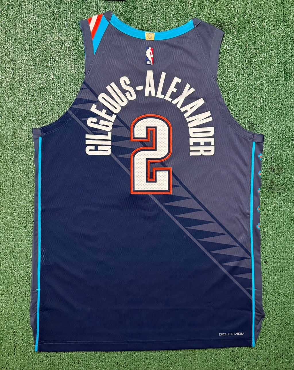 Shai Gilgeous-Alexander Oklahoma City Thunder Jersey #2 Nike ADV Authentic Blue Size 48 (L) NBA