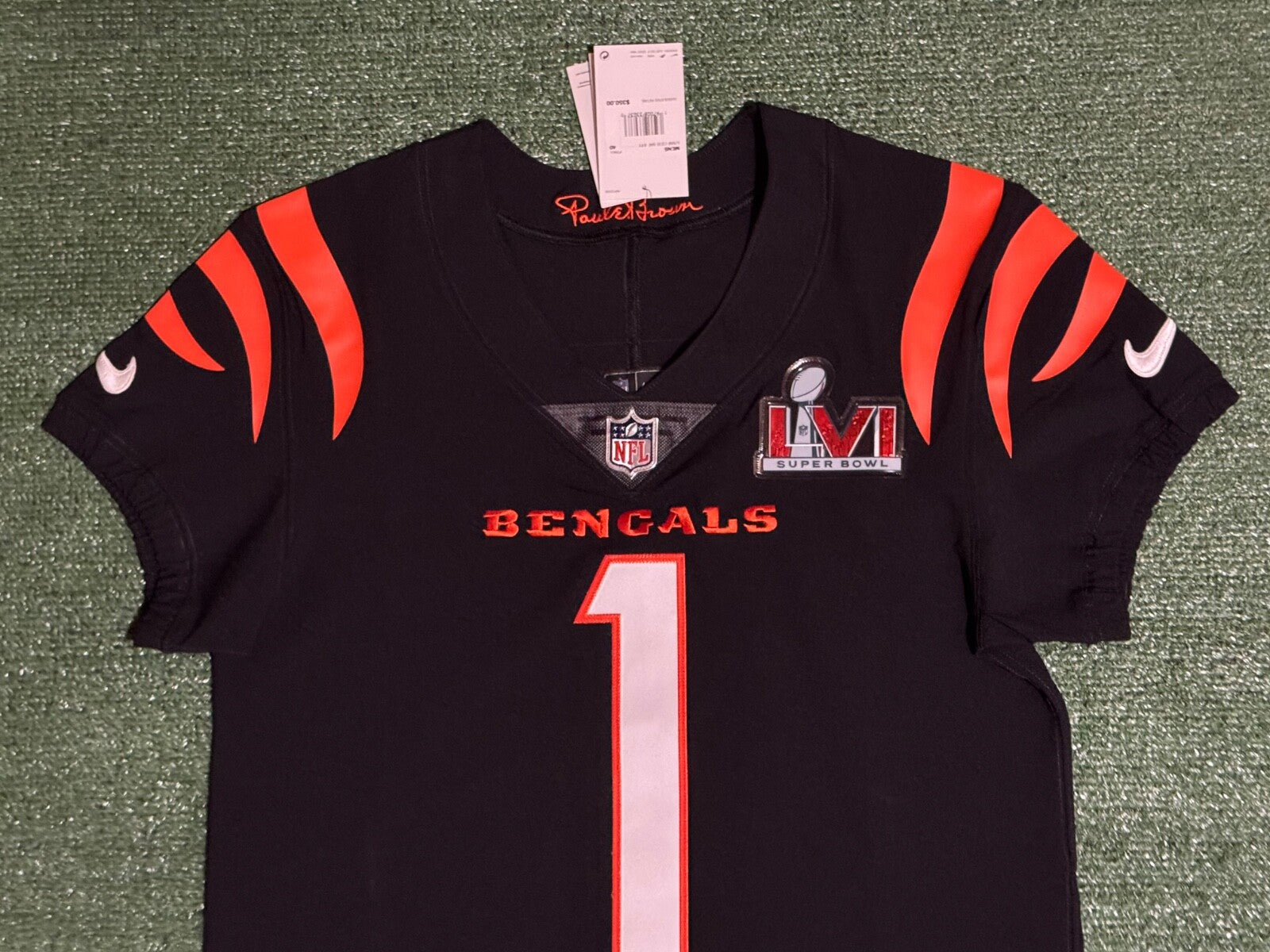 Ja'Marr Chase Cincinnati Bengals Jersey #1 Nike Vapor Elite Black Size 40 (M) NFL