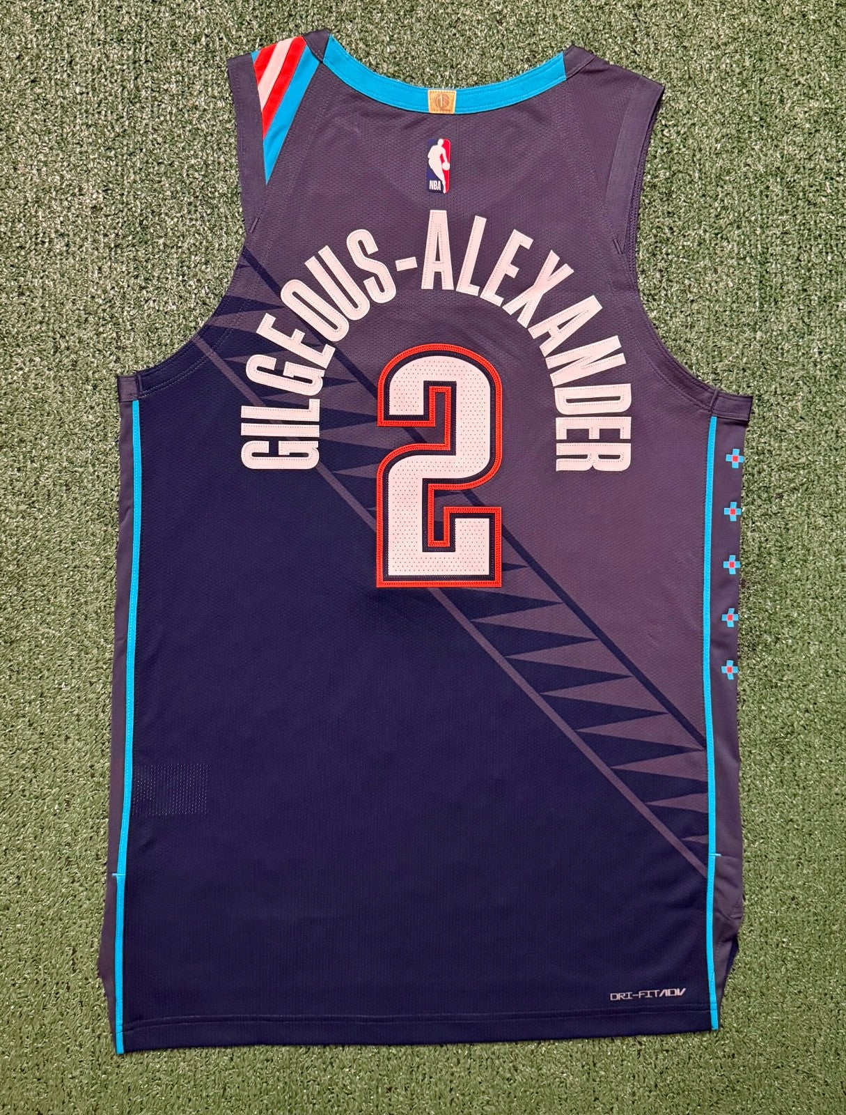 Shai Gilgeous-Alexander Oklahoma City Thunder Jersey #2 Nike ADV Authentic Blue Size 44 (M) NBA