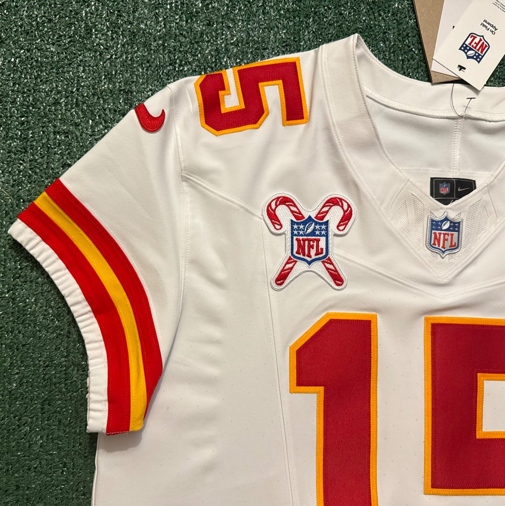 Patrick Mahomes Kansas City Chiefs Jersey #15 Nike Vapor FUSE Elite White Size 48 (XL) NFL