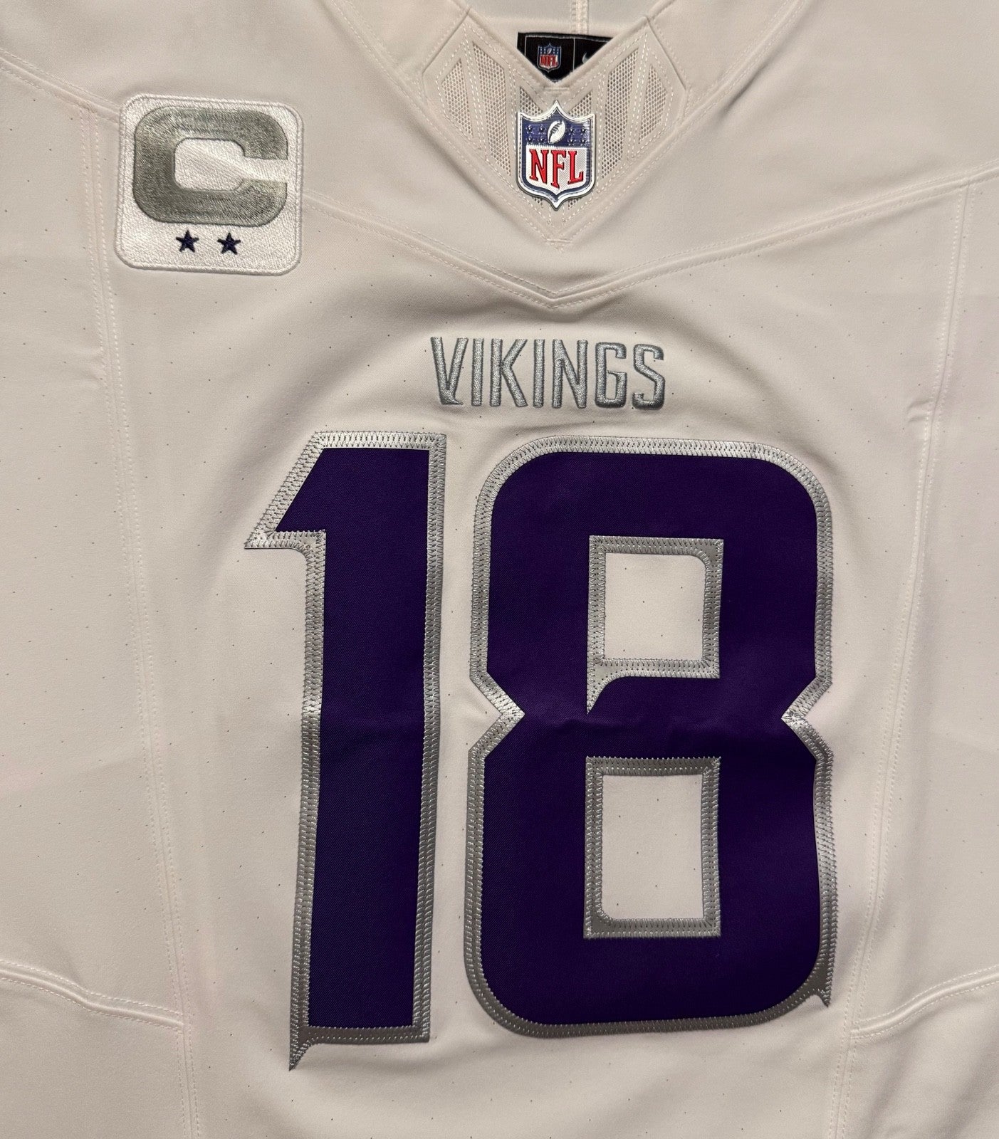 Justin Jefferson Minnesota Vikings Jersey #18 Nike Vapor FUSE Elite White Size 48 (XL) NFL