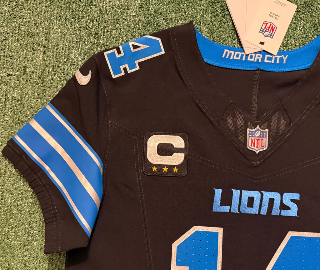 Amon Ra St Brown Detroit Lions Jersey #14 Nike Vapor FUSE Elite Black Size 40 (Medium) NFL