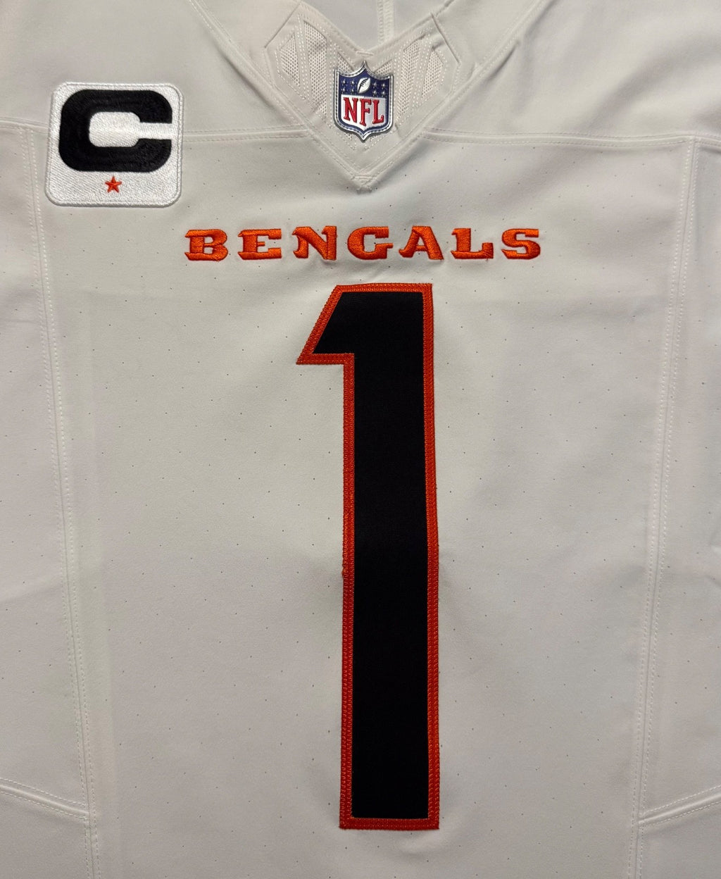 Ja'Marr Chase Cincinnati Bengals Jersey #1 Nike Vapor Fuse Elite White Size 48 (XL) NFL