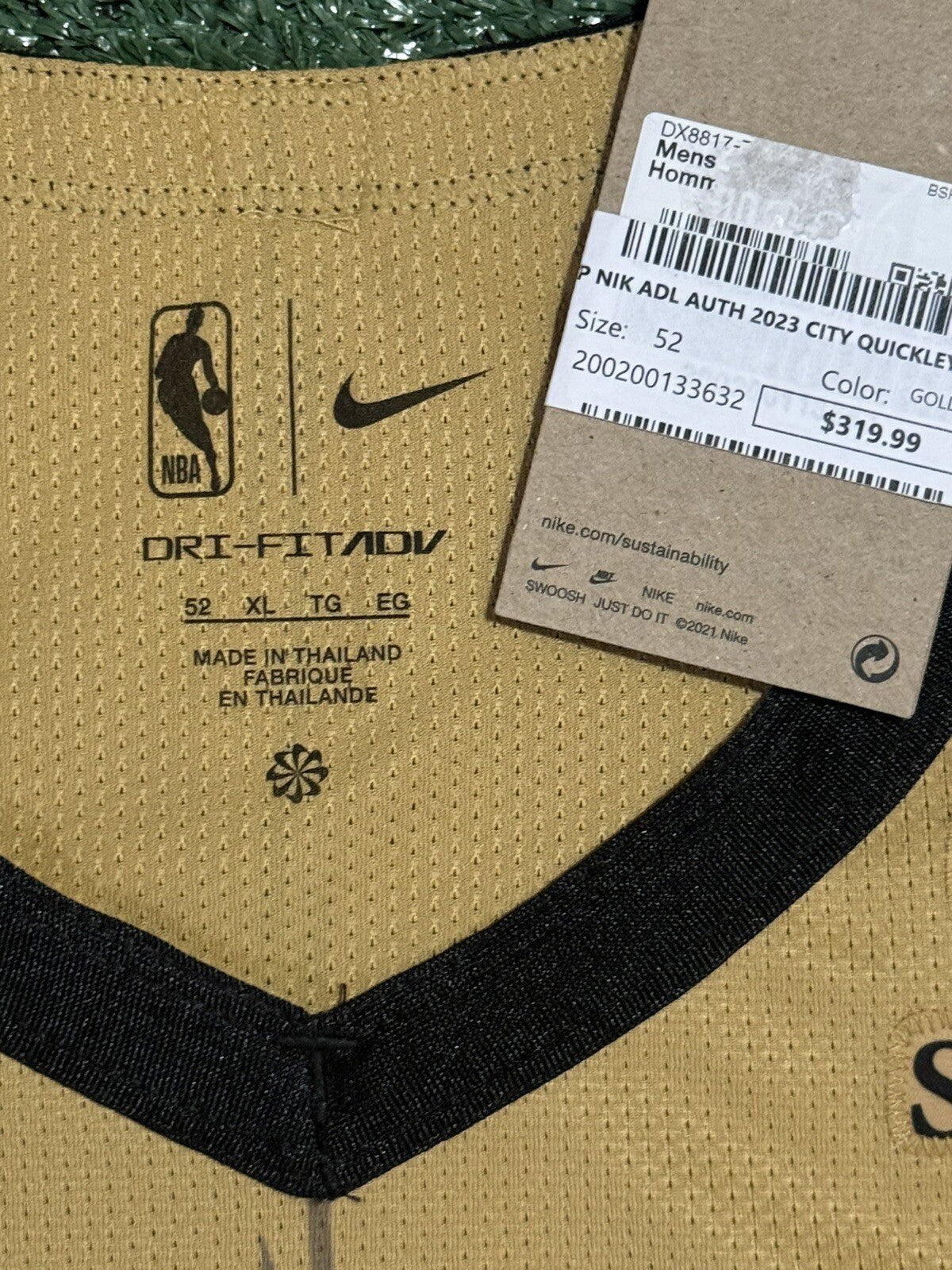 Immanuel Quickley Toronto Raptors Jersey #5 Nike ADV Authentic Gold Size 52 (XL) NBA