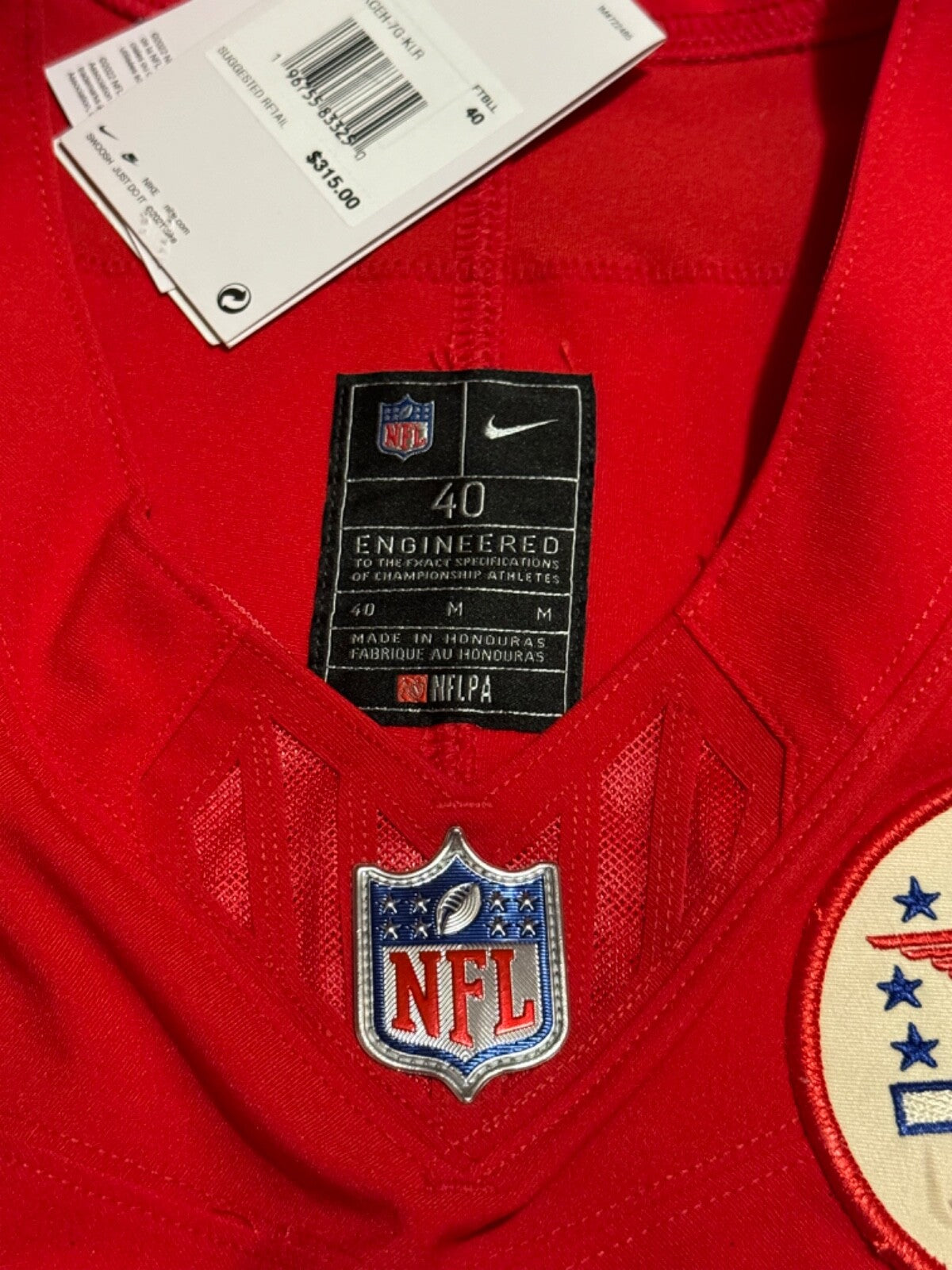 Patrick Mahomes Kansas City Chiefs Jersey #15 Nike Vapor FUSE Elite Red Size 40 (M) NFL