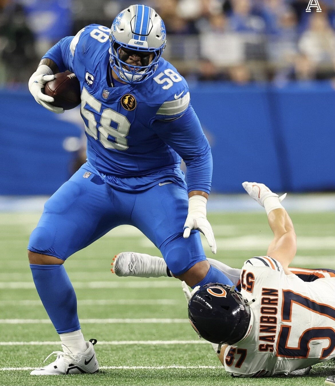 Penei Sewell Detroit Lions Jersey #58 Nike Vapor FUSE Elite Blue 48 (XL) NFL