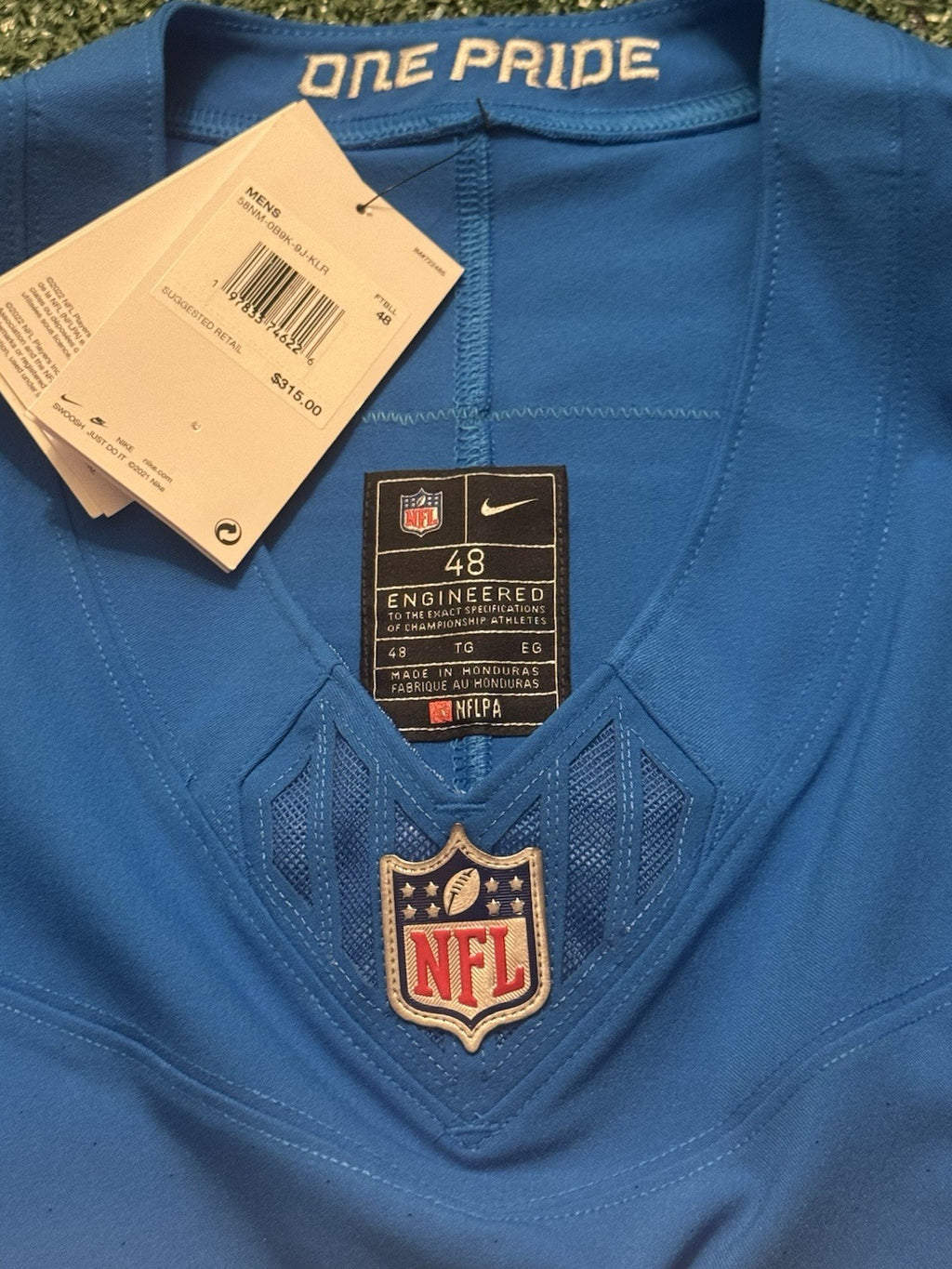 Jahmyr Gibbs Detroit Lions Jersey #26 Nike Vapor FUSE Elite Blue Size 48 (XL) NFL