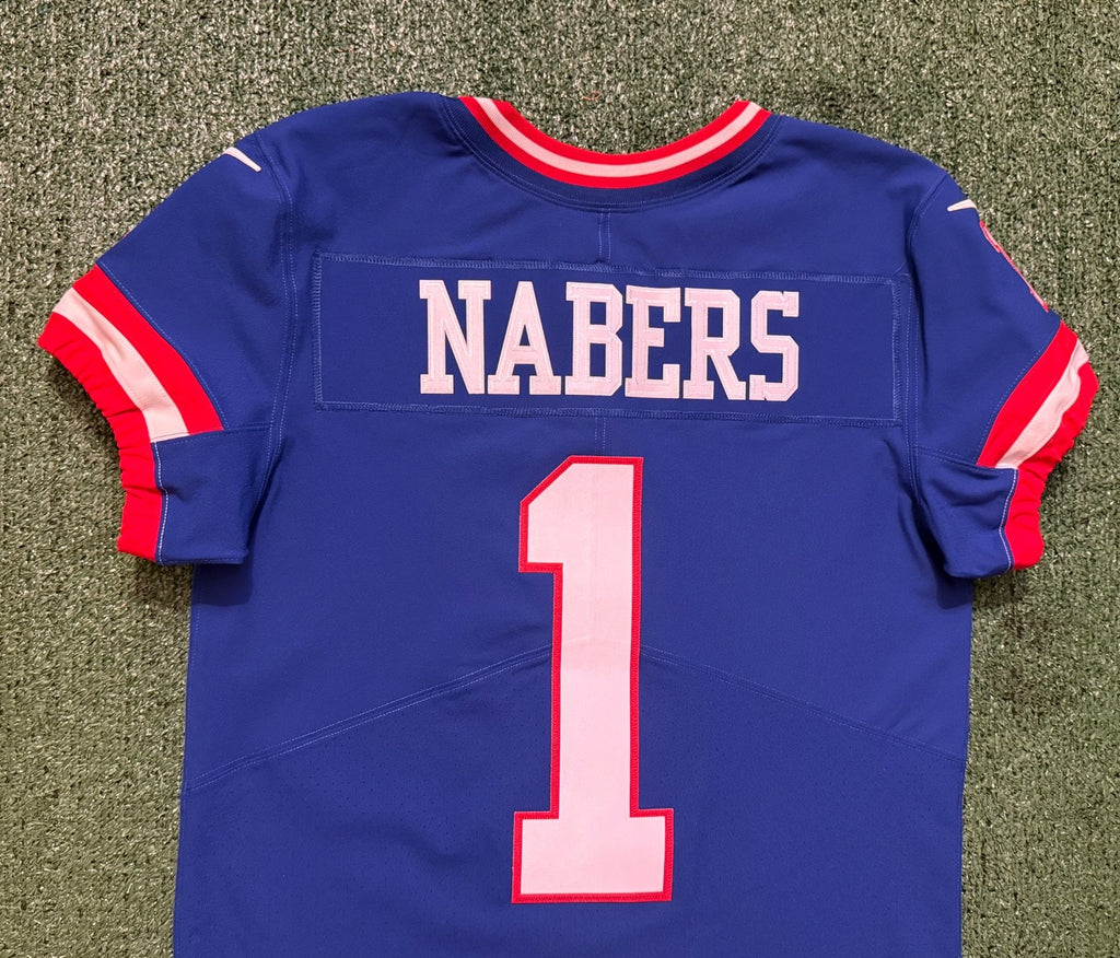 Malik Nabers New York Giants Jersey #1 Nike Vapor Elite Blue Size 40 (Medium) NFL