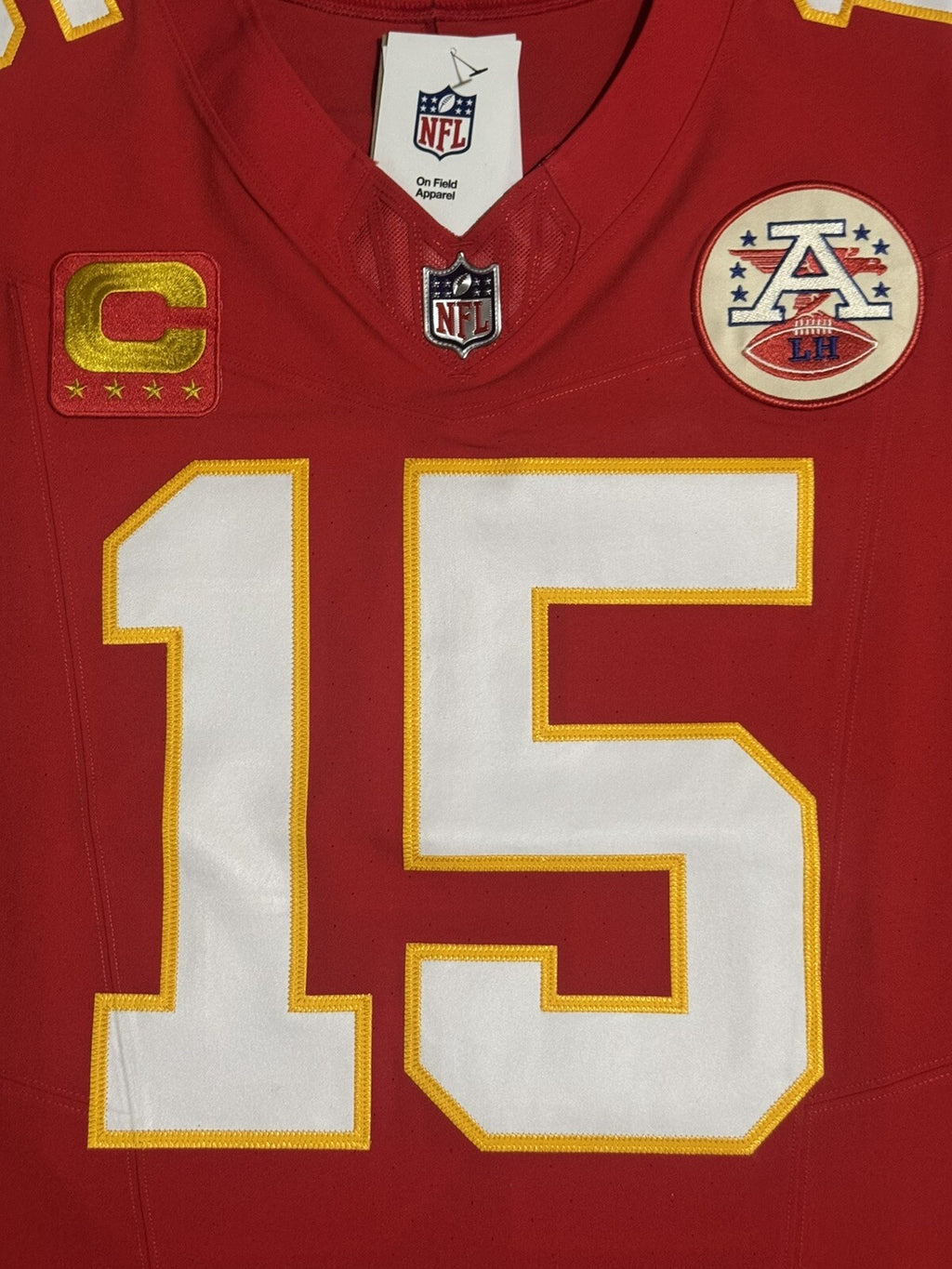Patrick Mahomes Kansas City Chiefs Jersey #15 Nike Vapor FUSE Elite Red Size 44 (L) NFL