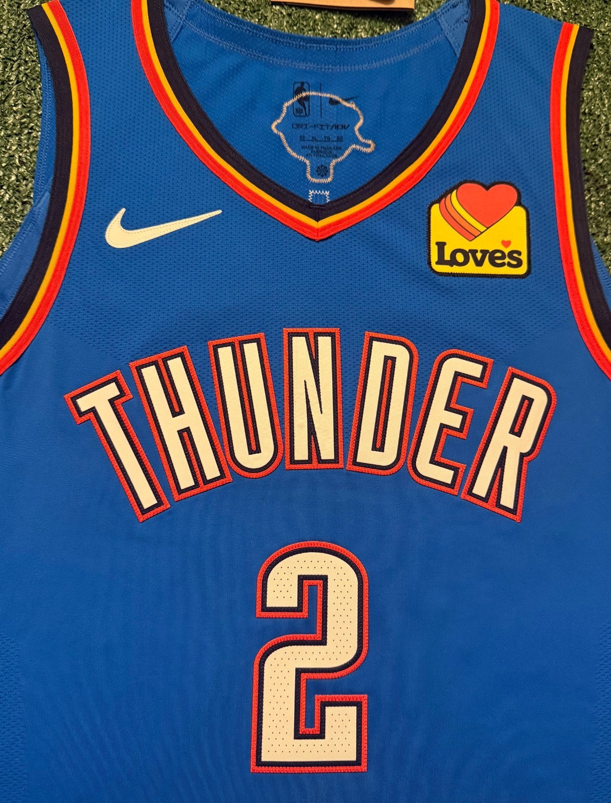 Shai Gilgeous-Alexander Oklahoma City Thunder Jersey #2 Nike ADV Authentic Blue Size 52 (XL) NBA
