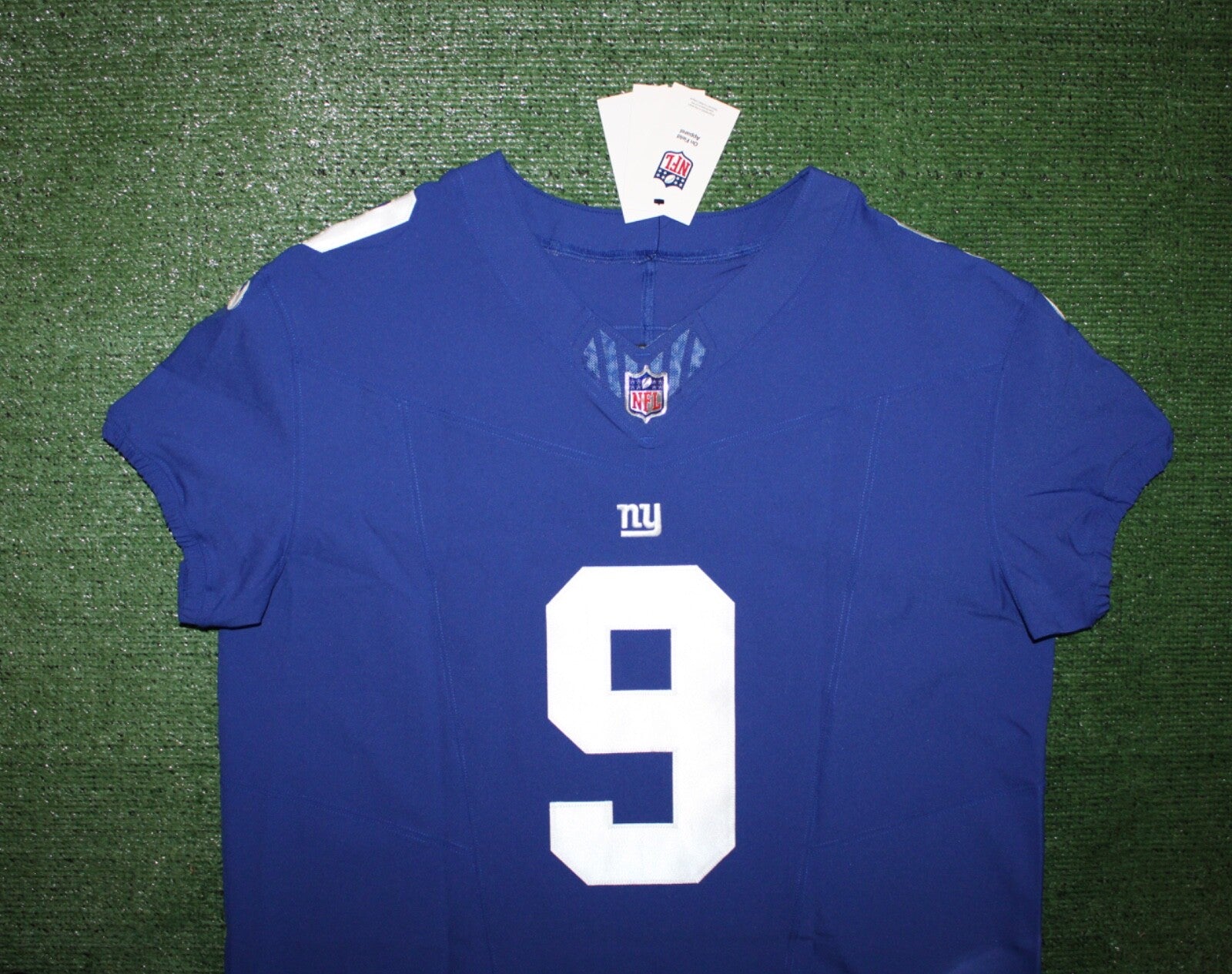 Malik Nabers New York Giants Jersey #9 Nike Vapor FUSE Elite Blue Size 48 (XL) NFL