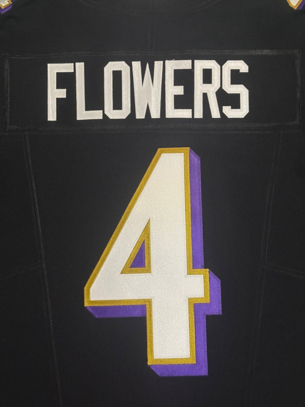 Zay Flowers Baltimore Ravens Jersey #4 Nike Vapor FUSE Elite Black Size 40 (M) NFL