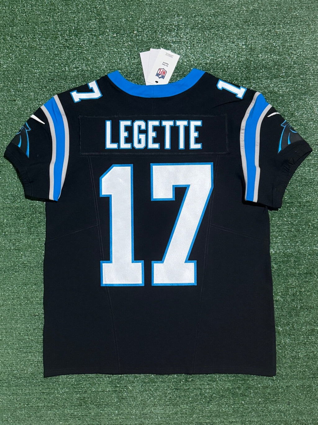 Xavier Legette Carolina Panthers Jersey #17 Nike Vapor FUSE Elite Black Size 44 (Large) NFL