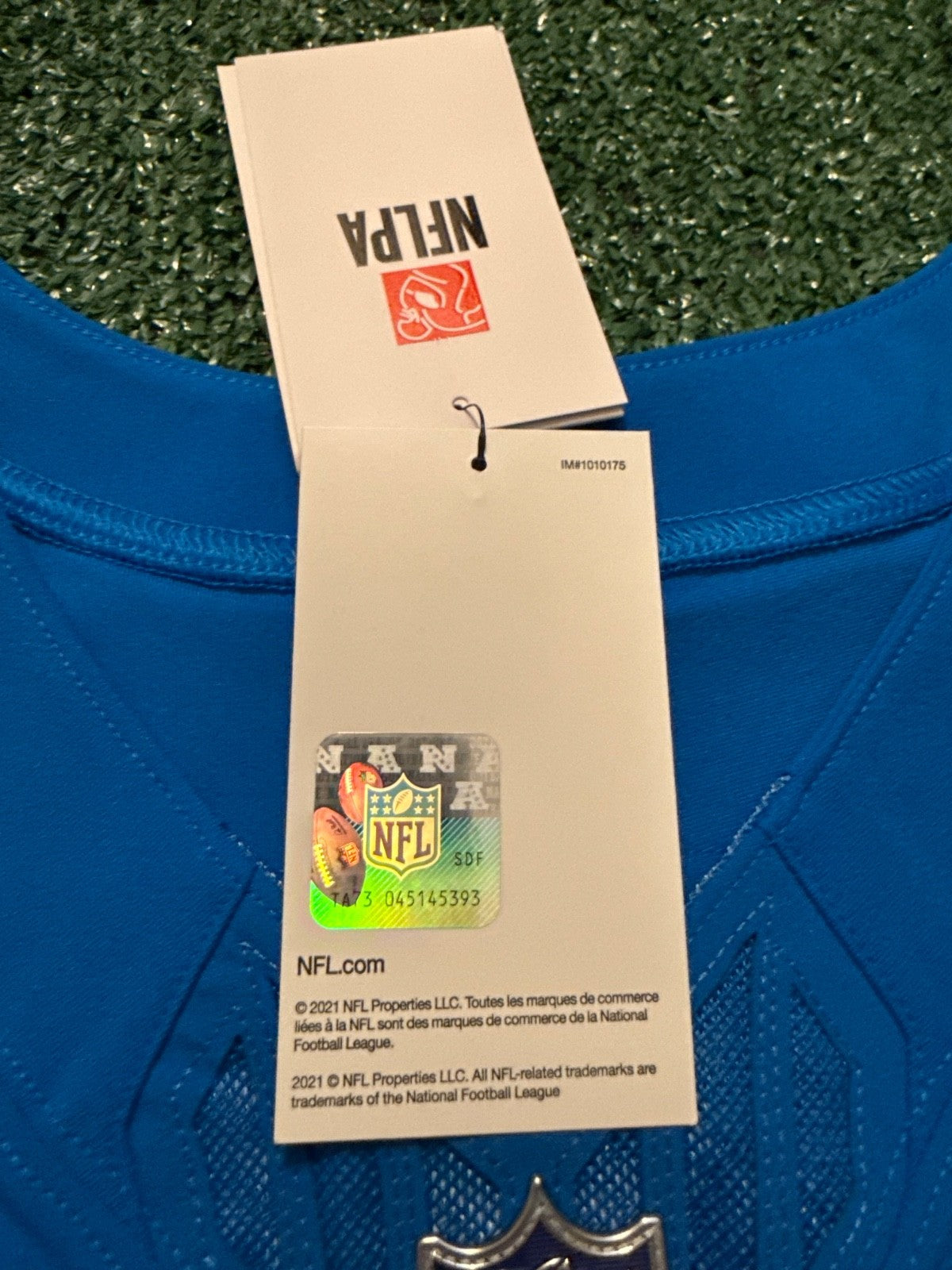 Aidan Hutchinson Detroit Lions Jersey #97 Nike Vapor FUSE Elite Blue size 44 (Large) NFL