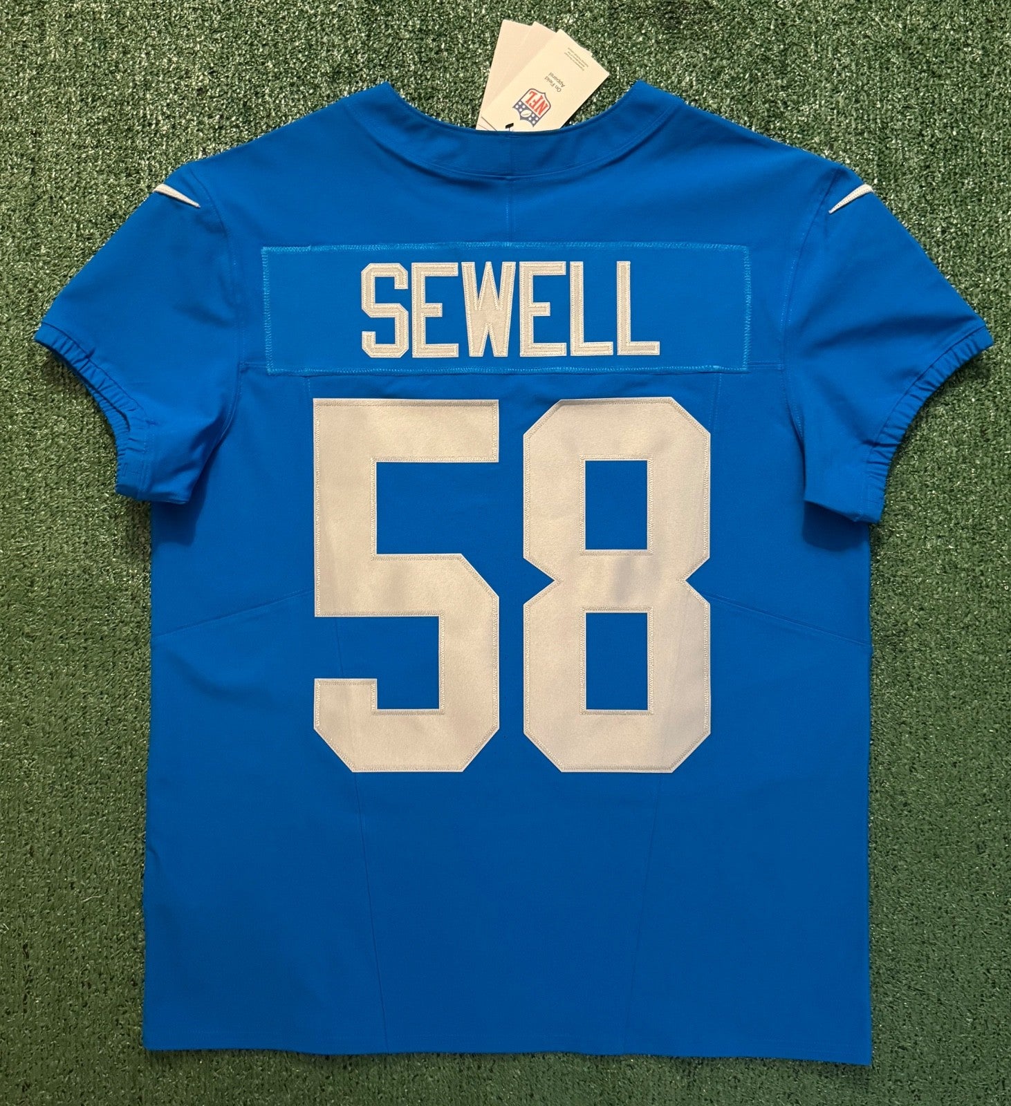 Penei Sewell Detroit Lions Jersey #58 Nike Vapor FUSE Elite Blue 44 (Large) NFL