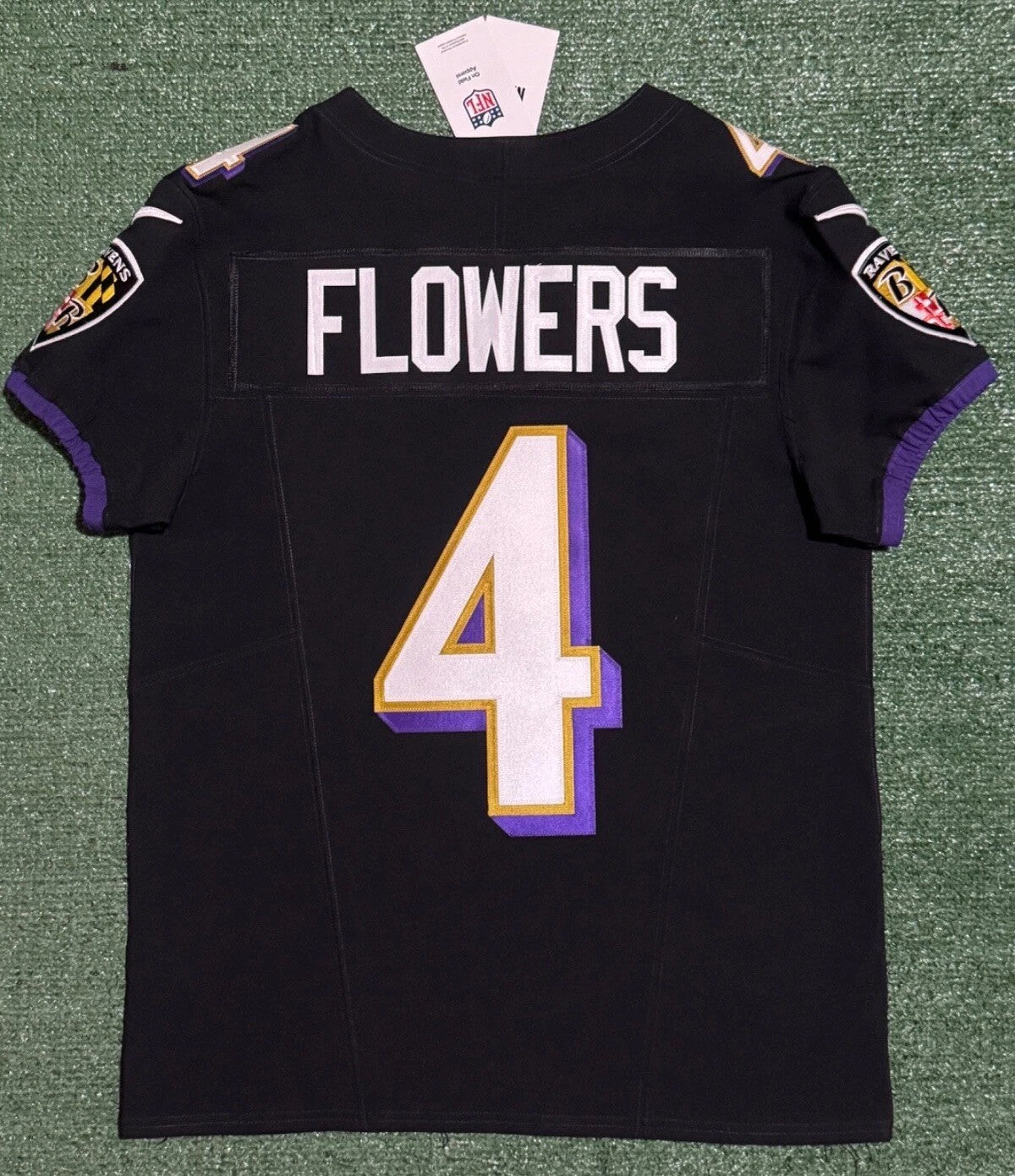 Zay Flowers Baltimore Ravens Jersey #4 Nike Vapor FUSE Elite Black Size 40 (M) NFL