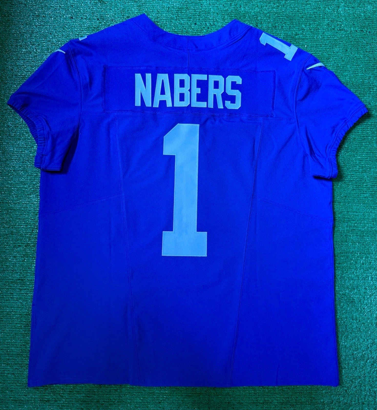 Malik Nabers New York Giants Jersey #1 Nike Vapor FUSE Elite Blue Size 48 (XL) NFL
