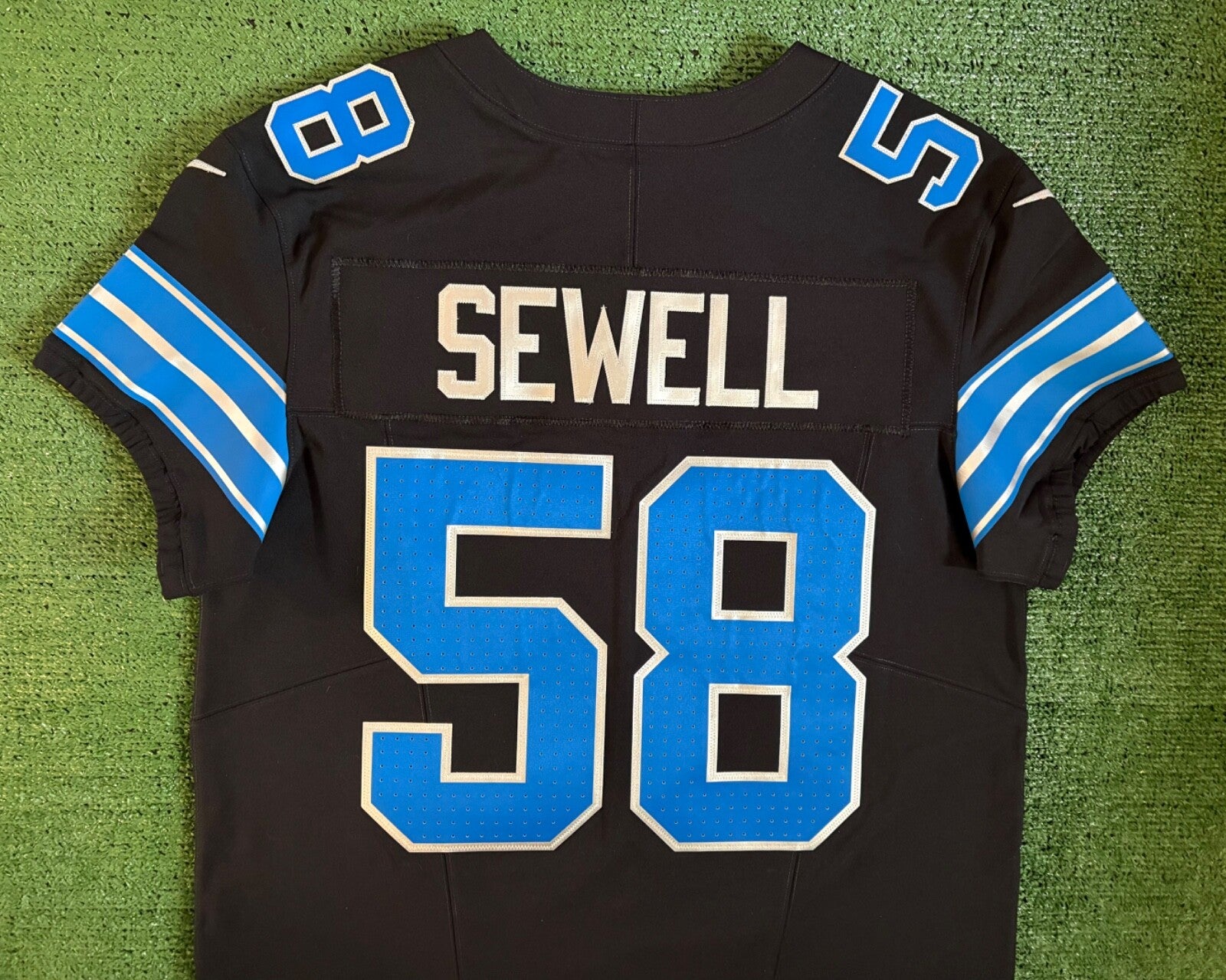Penei Sewell Detroit Lions Jersey #58 Nike Vapor FUSE Elite Black 44 (Large) NFL