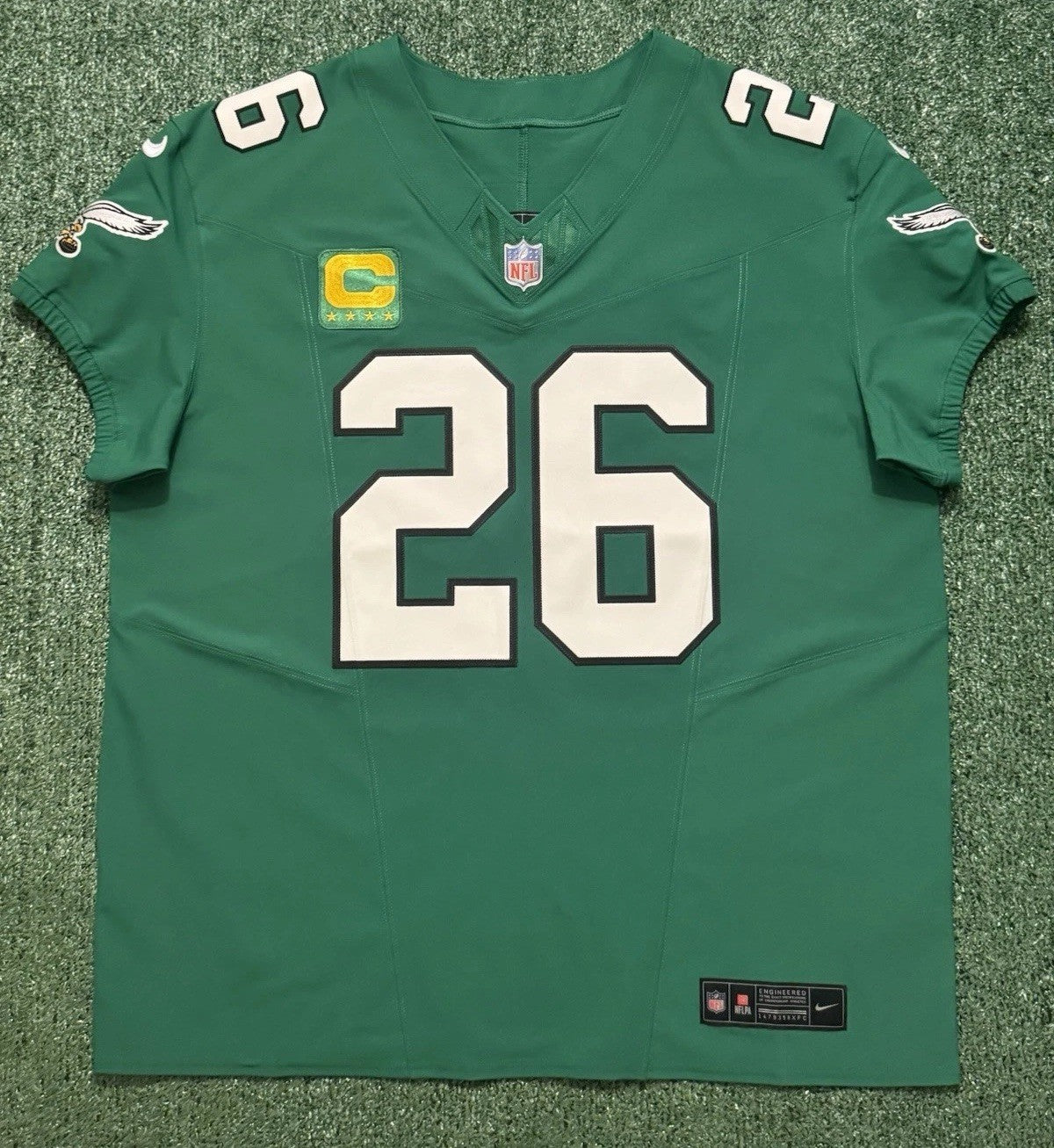 Saquon Barkley Philadelphia Eagles Jersey #26 Nike Vapor FUSE Elite Kelly Green Size 48 (XL) NFL