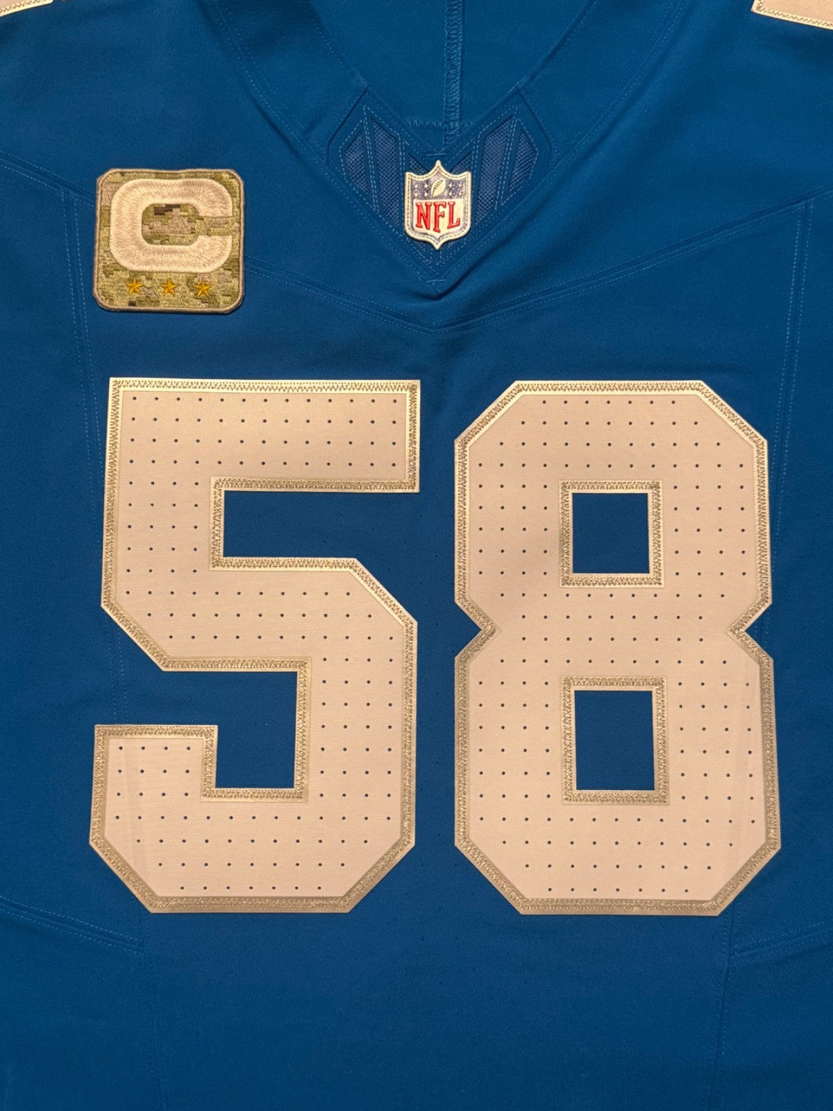 Penei Sewell Detroit Lions Jersey #58 Nike Vapor FUSE Elite Blue 48 (XL) NFL