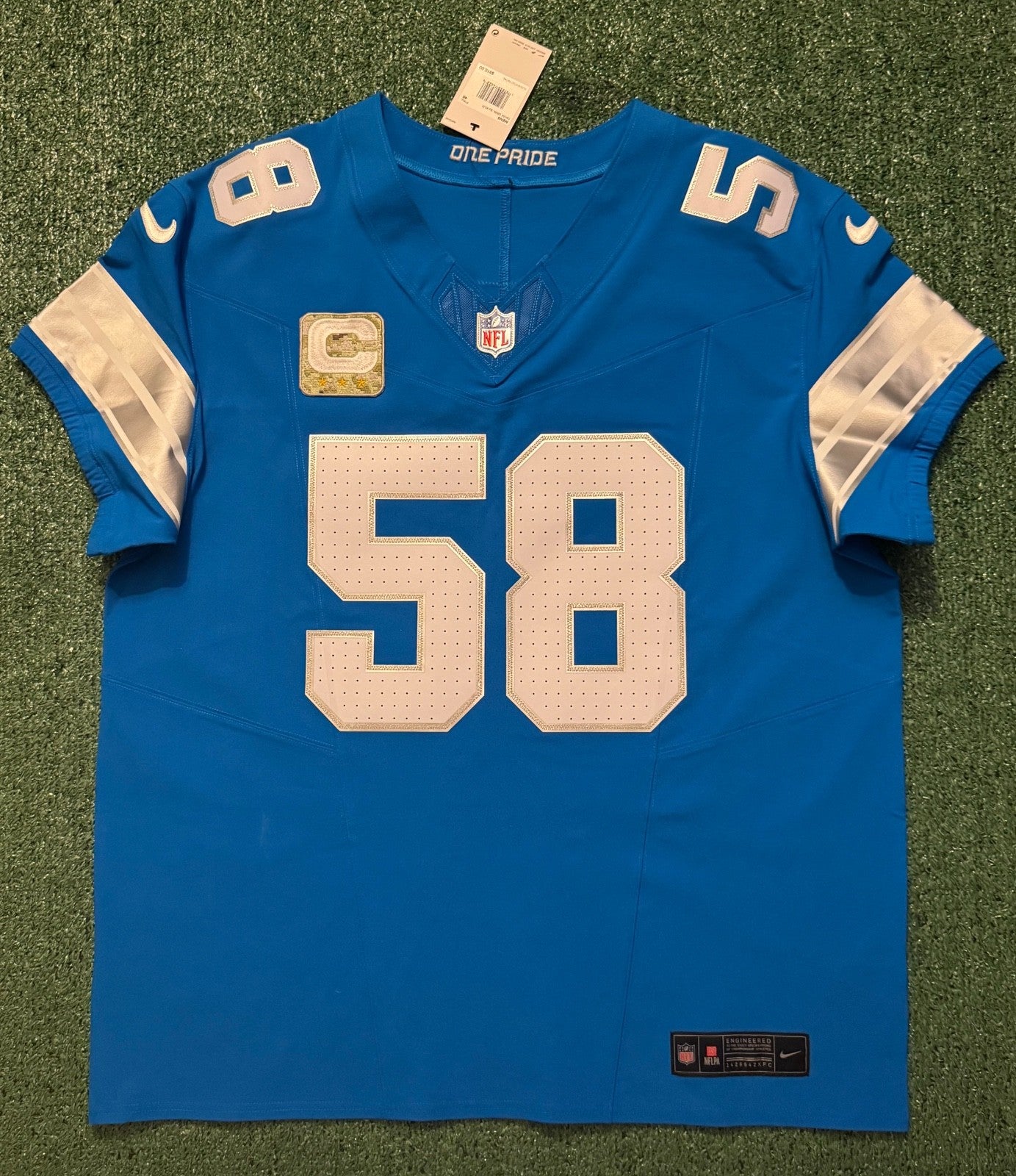 Penei Sewell Detroit Lions Jersey #58 Nike Vapor FUSE Elite Blue 48 (XL) NFL