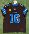 Jared Goff Detroit Lions Jersey #16  Nike Vapor FUSE Elite Black Size 44 (Large) NFL