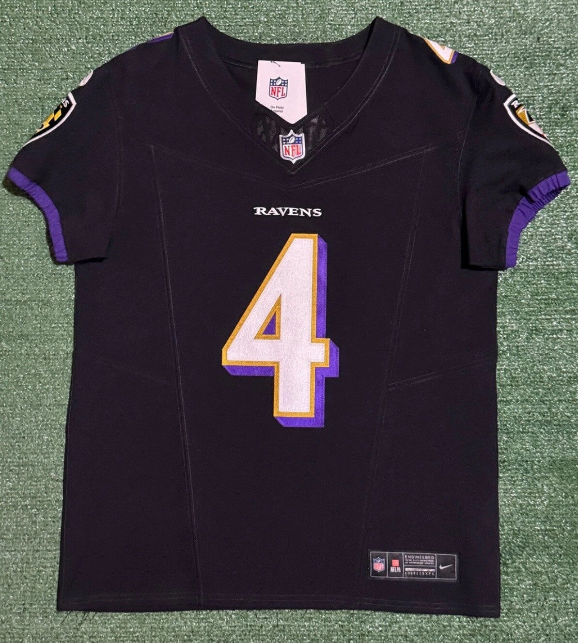 Zay Flowers Baltimore Ravens Jersey #4 Nike Vapor FUSE Elite Black Size 40 (M) NFL