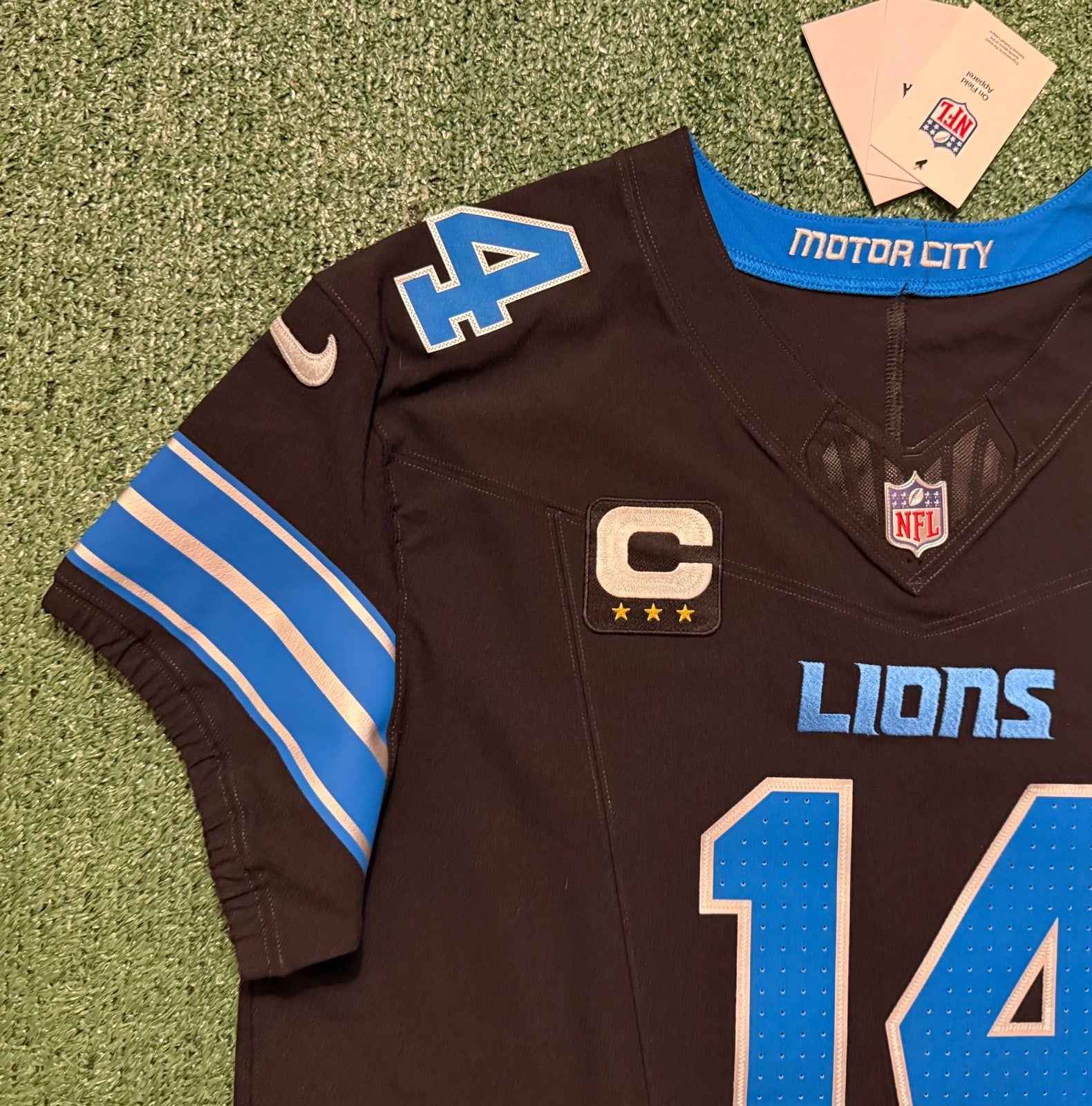 Amon Ra St Brown Detroit Lions Jersey #14 Nike Vapor FUSE Elite Black Size 48 (XL) NFL