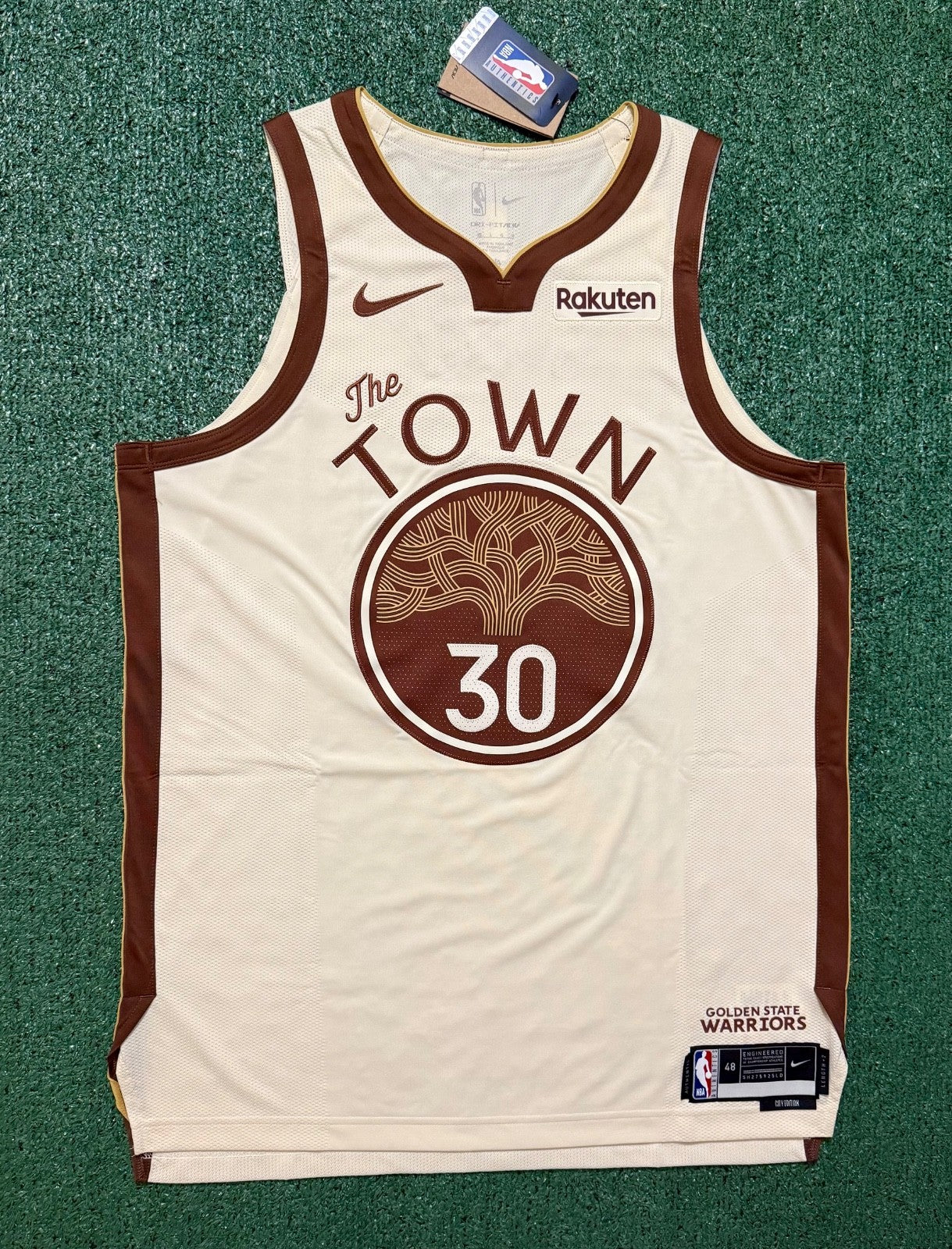 Steph Curry Golden State Warriors Jersey #30 Nike ADV Authentic Tan Size 48 (L) NBA