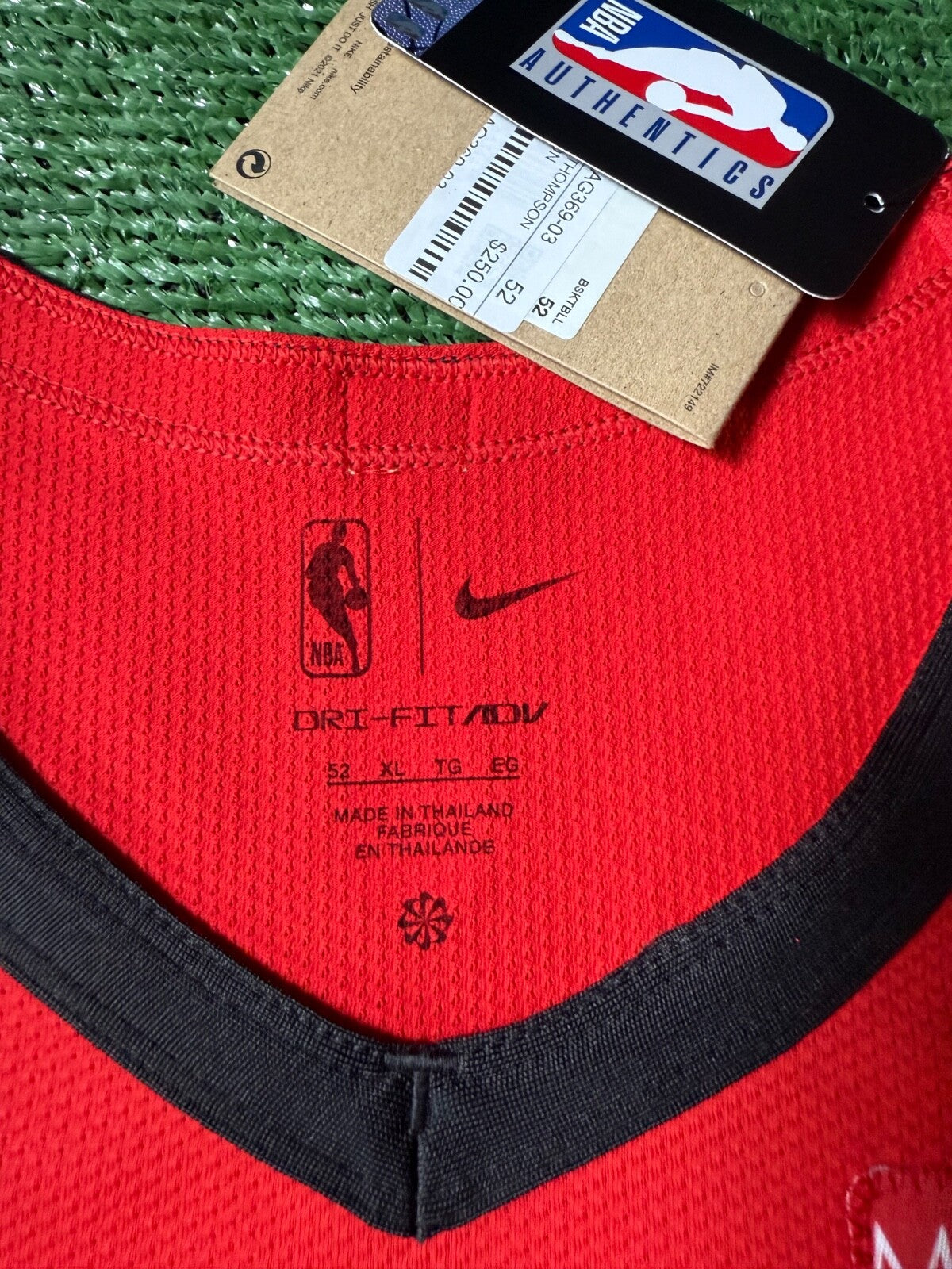 Amen Thompson Jersey #1 Nike ADV Authentic Red Size 52 (XL) NBA