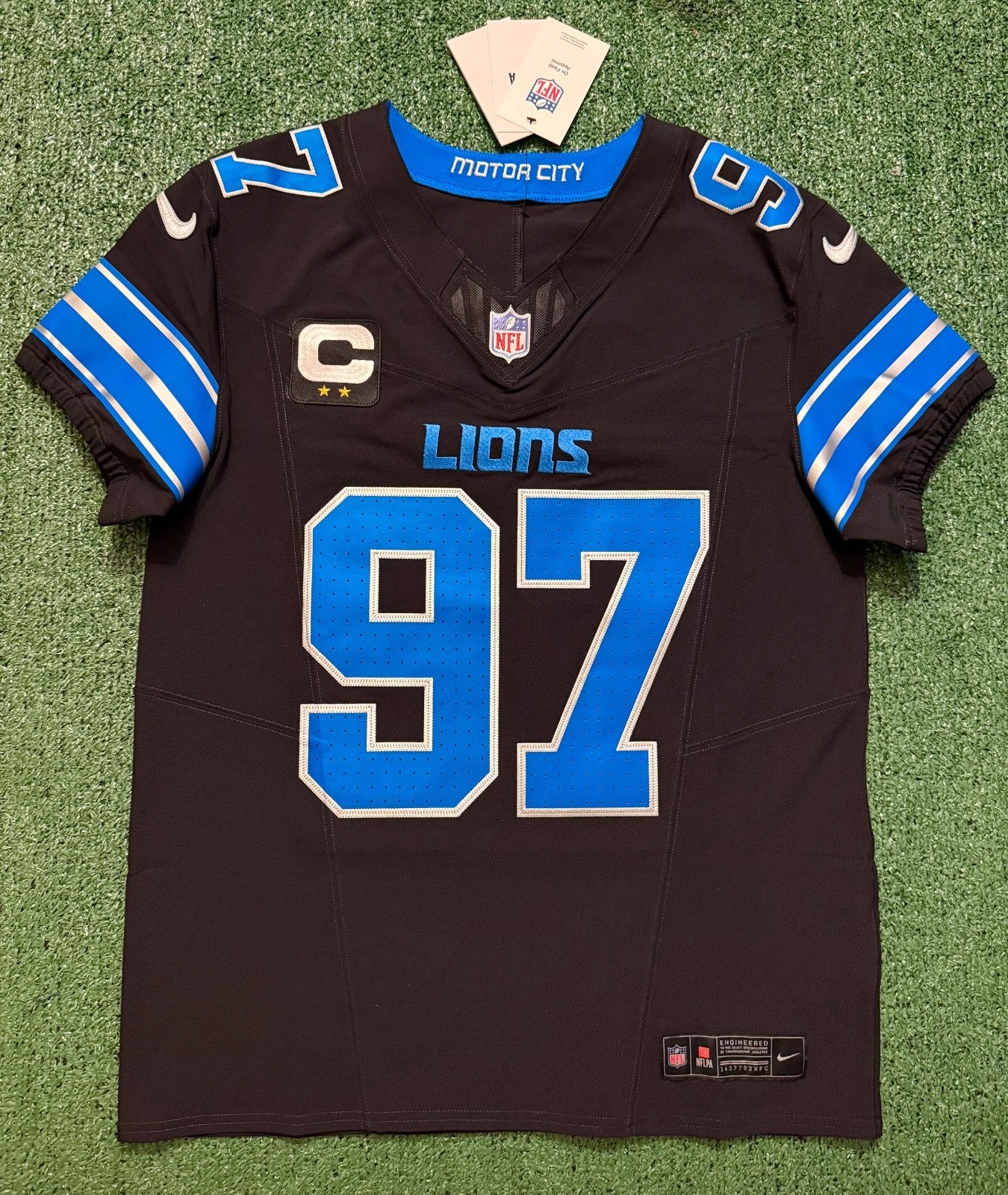 Aidan Hutchinson Detroit Lions Jersey #97 Nike Vapor FUSE Elite black size 40 (Medium) NFL