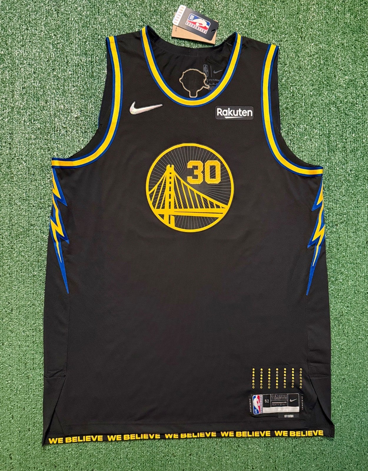 Steph Curry Golden State Warriors Jersey #30 Nike ADV Authentic Black Size 52 (XL) NBA