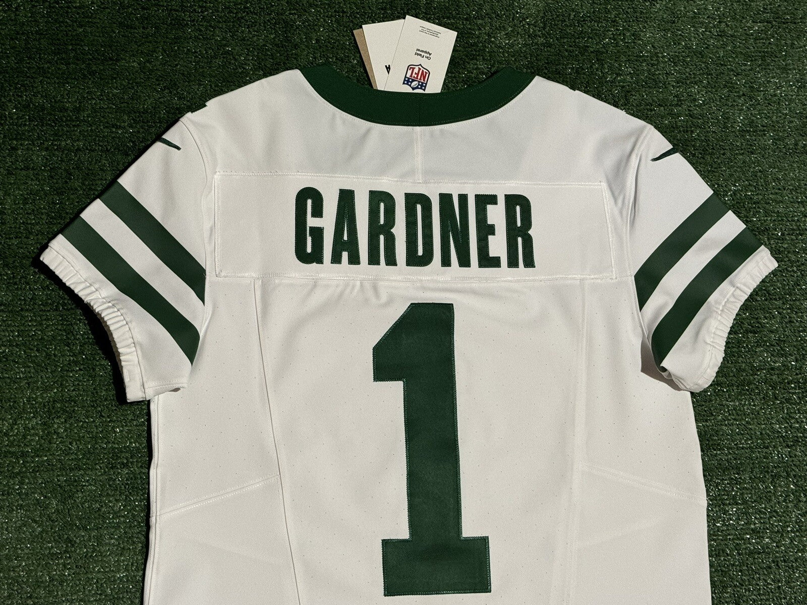 Sauce Gardner New York Jets Jersey #1 Nike Vapor Fuse Elite White Size 40 (M) NFL