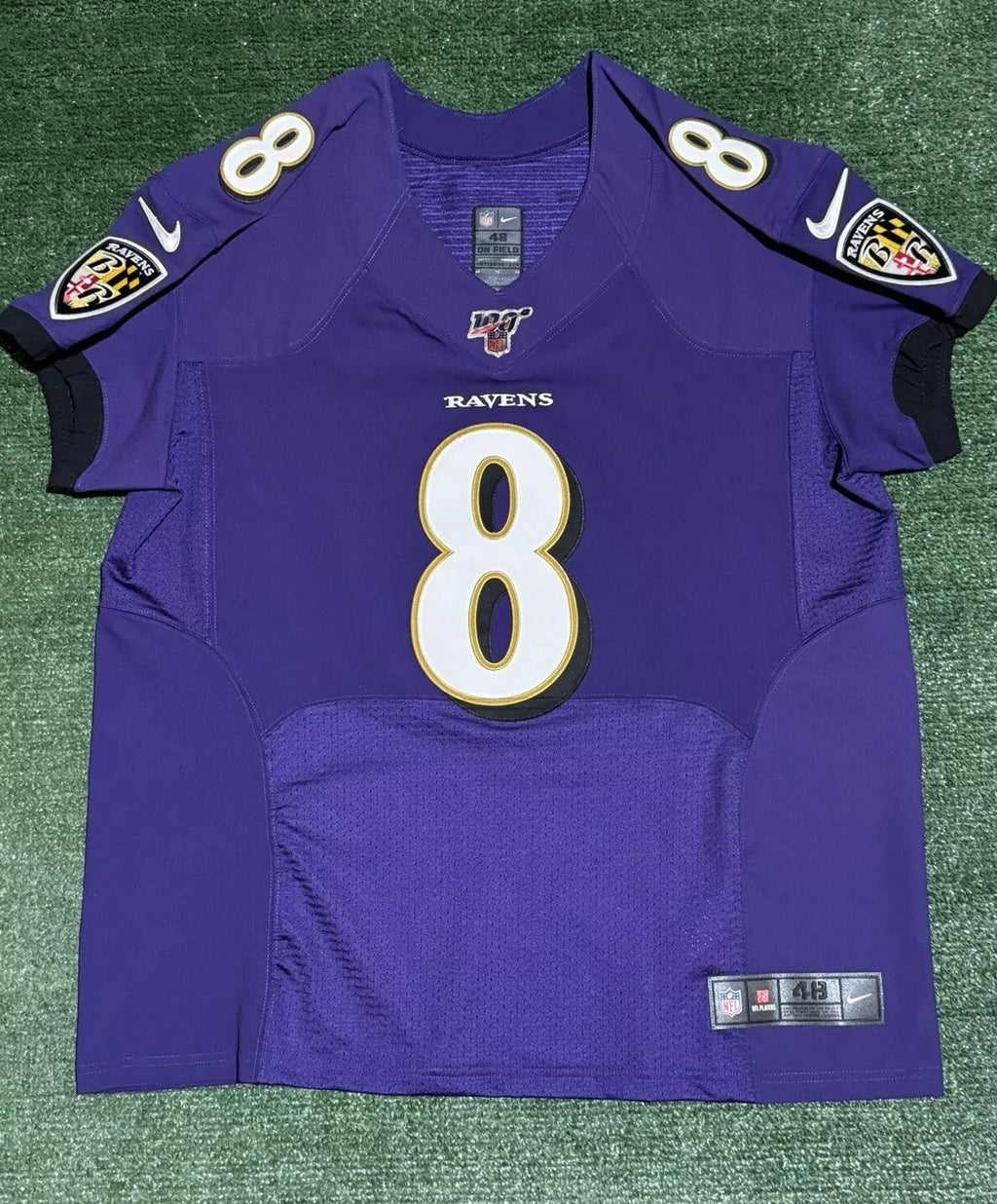 Lamar Jackson Baltimore Ravens Jersey #8 Nike Vapor Elite Purple Size 48 (XL) NFL