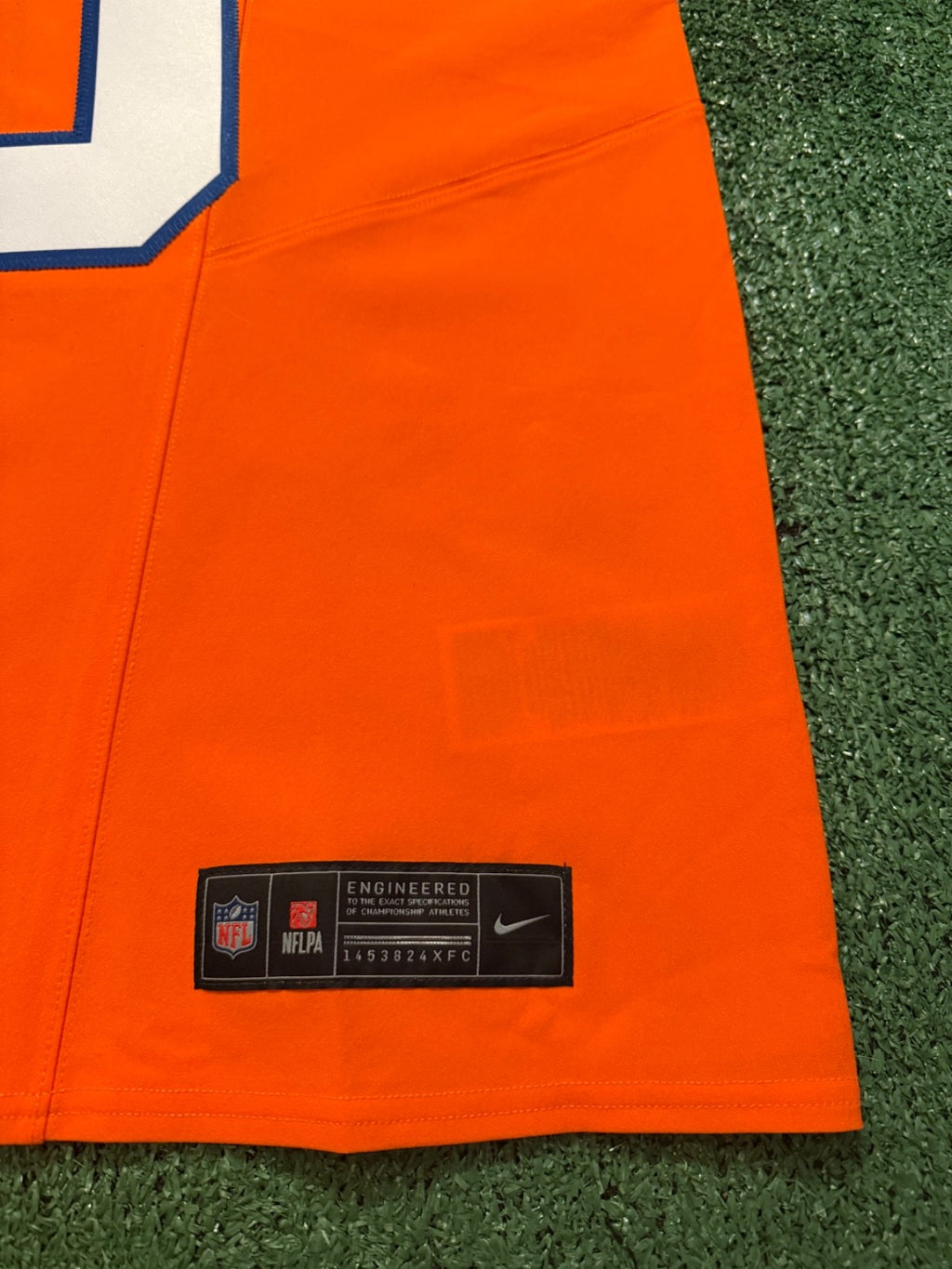 Bo Nix Denver Broncos Jersey #10 Nike Vapor Fuse Elite Orange Size 48 (XL) NFL