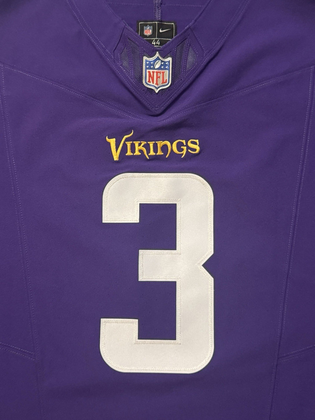 Jordan Addison Minnesota Vikings Jersey #3 Nike Vapor FUSE Elite Purple Size 44 (Large) NFL