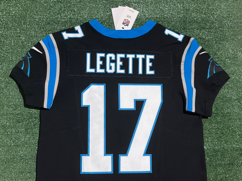 Xavier Legette Carolina Panthers Jersey #17 Nike Vapor FUSE Elite Black Size 44 (Large) NFL