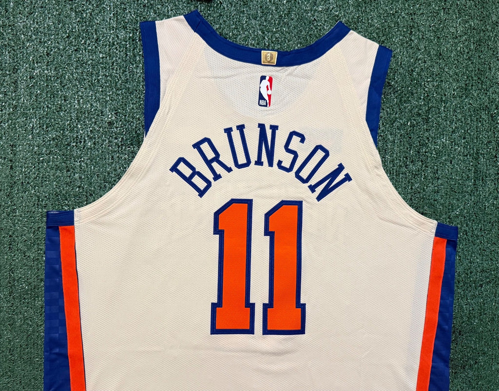 Jalen Brunson New York Knicks Jersey #11 Nike ADV Authentic Cream Size 52 (XL) NBA